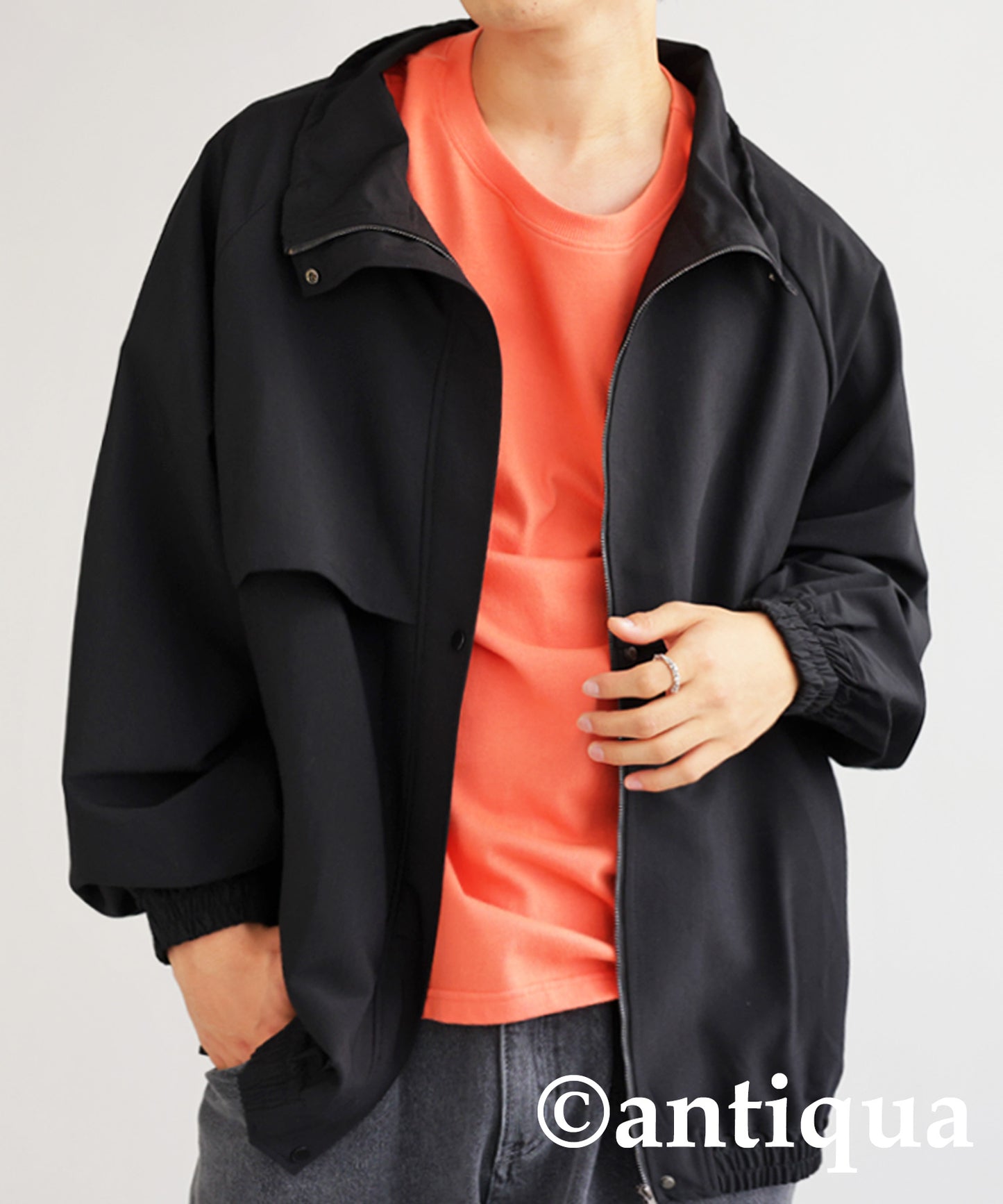 Drawstring Men's jacket outerwear