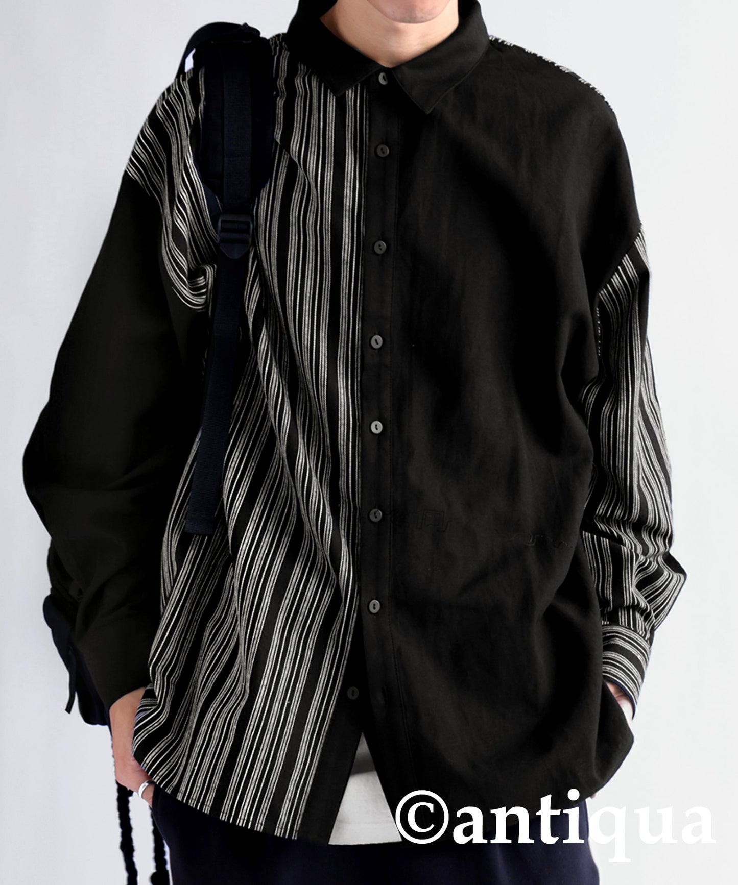 Different material docking shirt Men's