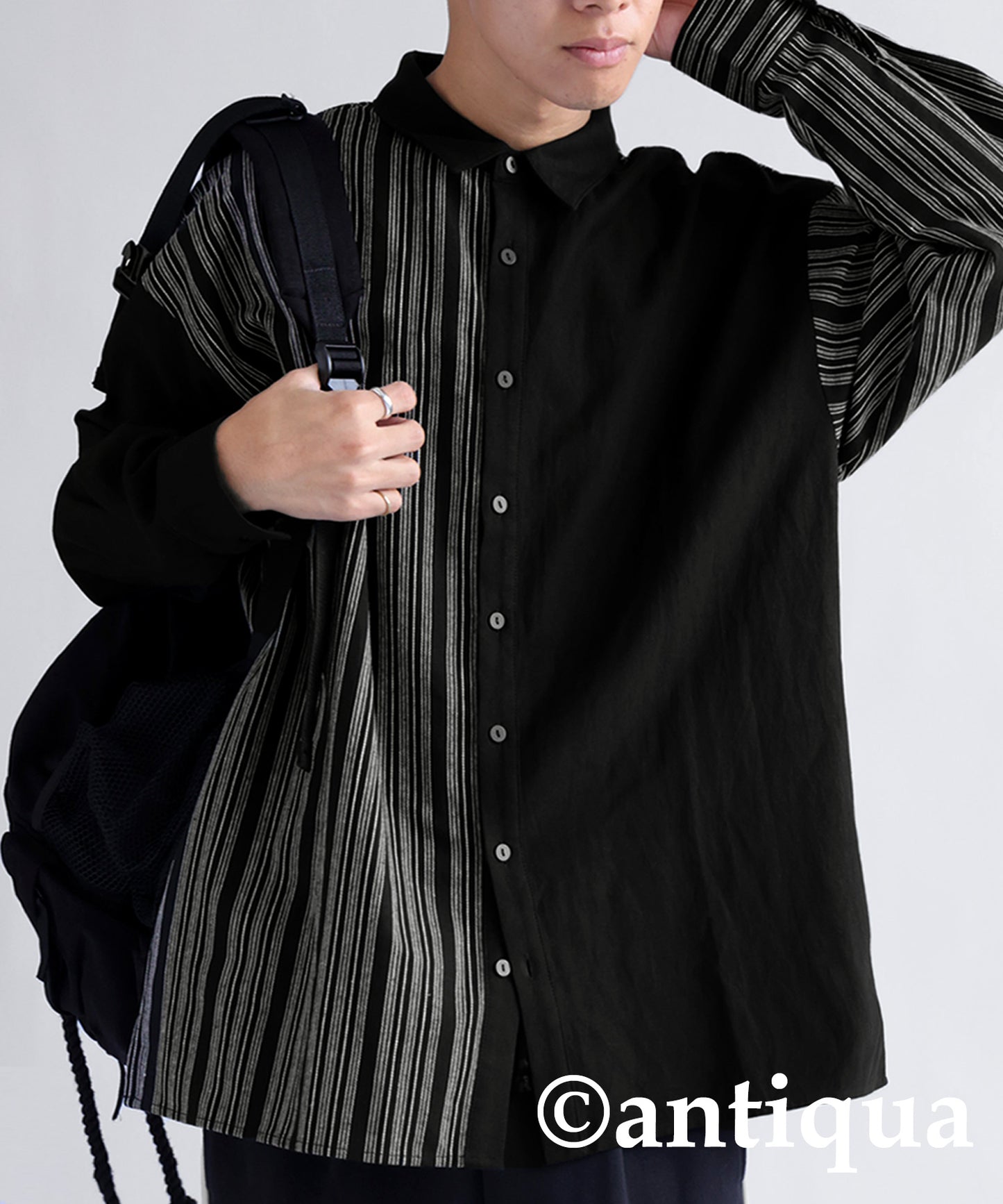 Different material docking shirt Men's