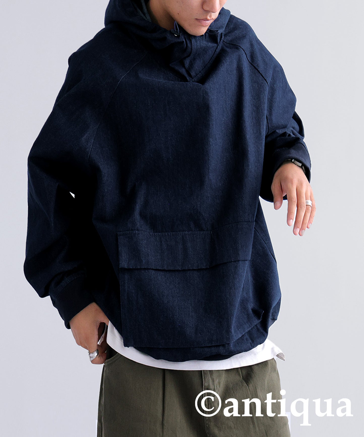 Denim fabric pull-over Men's