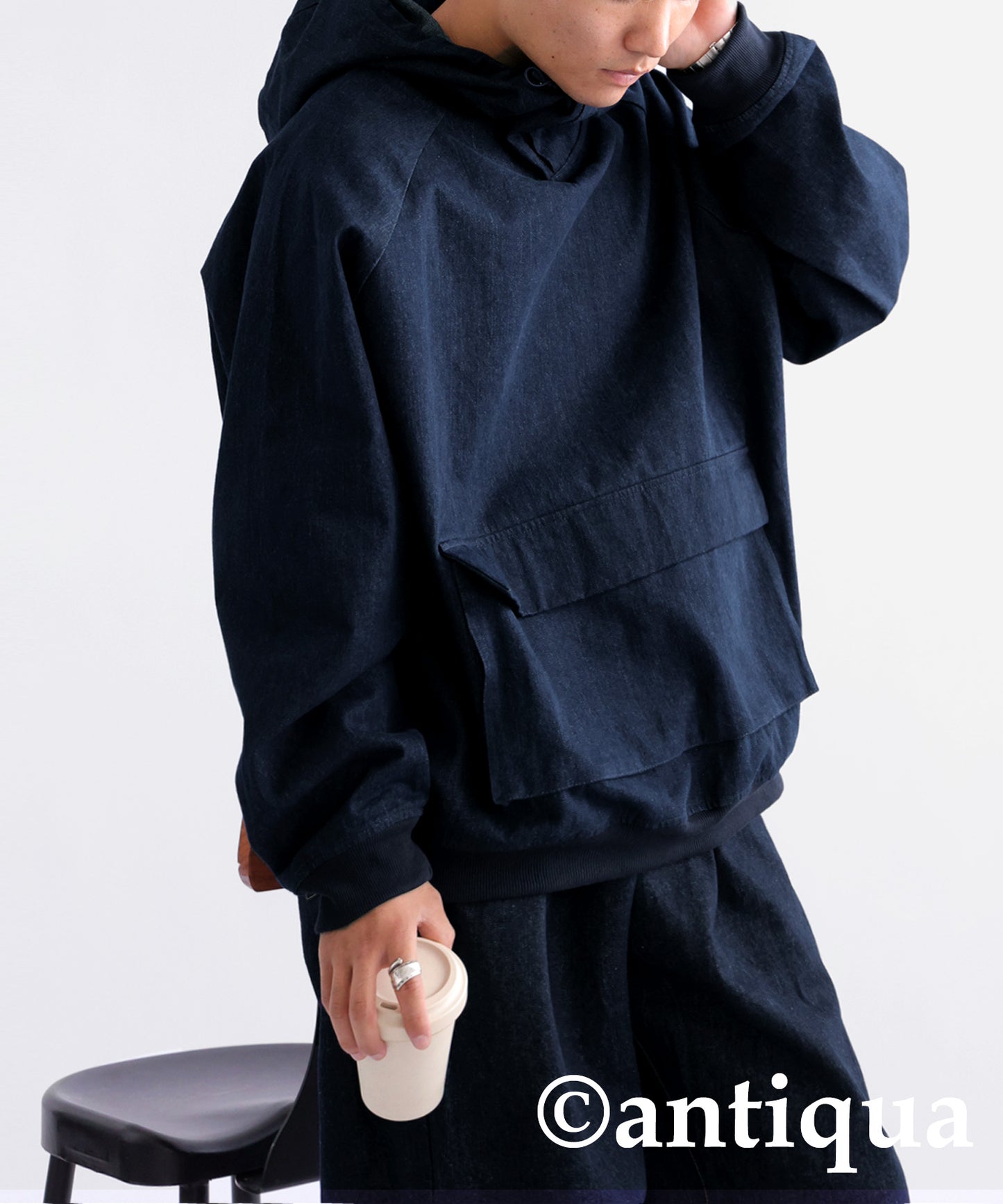 Denim fabric pull-over Men's