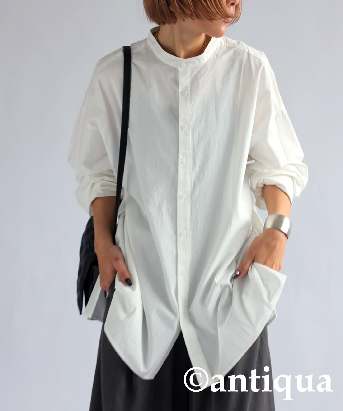 Stand Collar Shirt Ladies