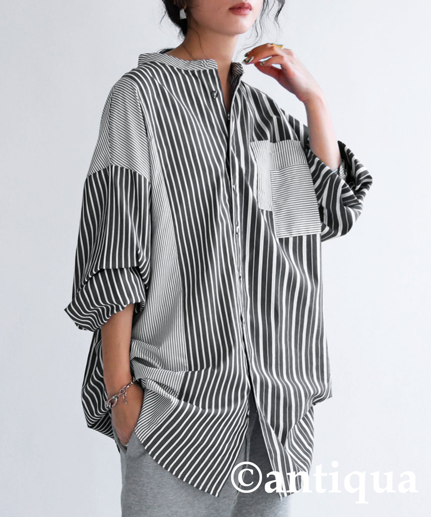 Striped Pattern Shirt Ladies