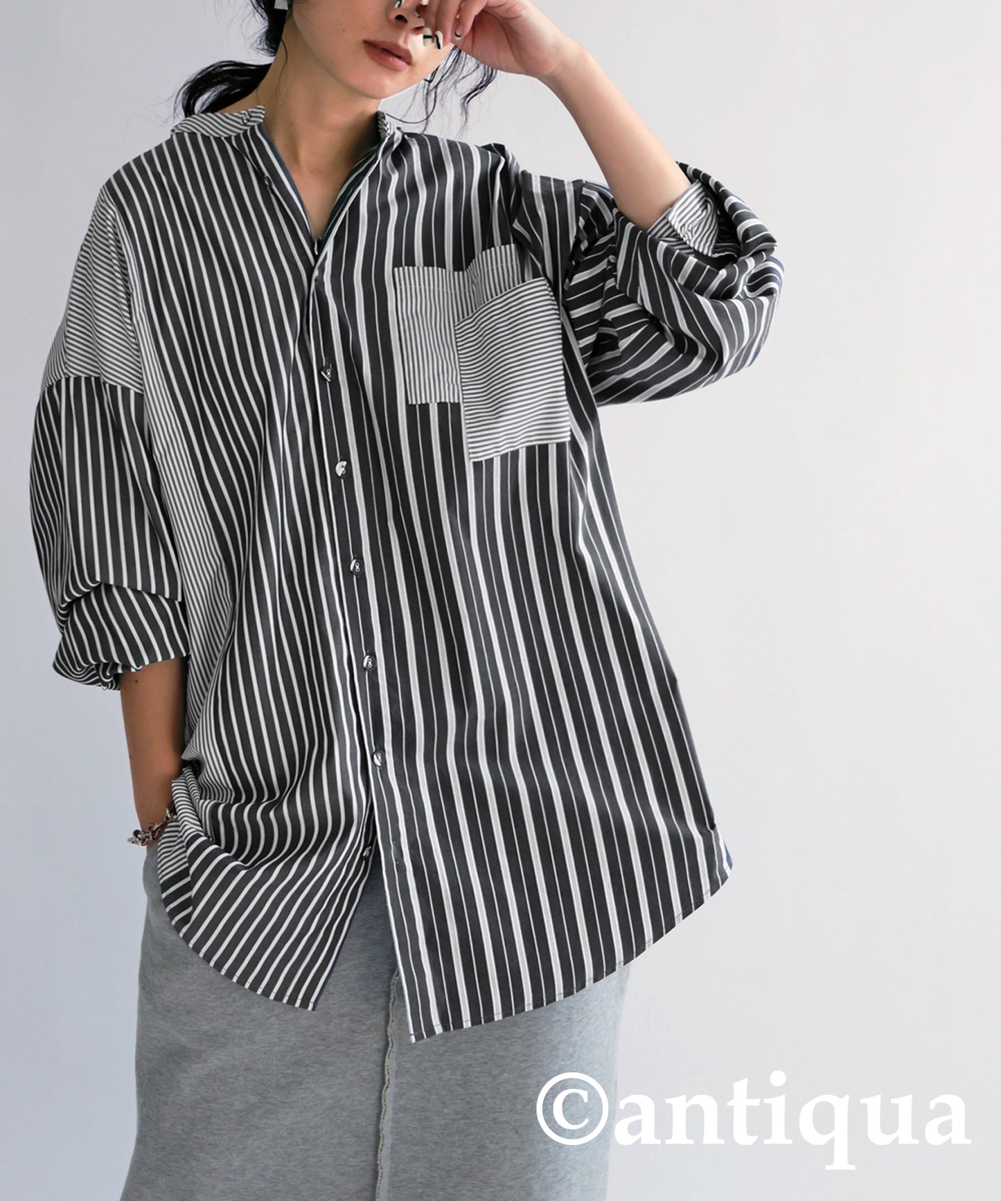 Striped Pattern Shirt Ladies