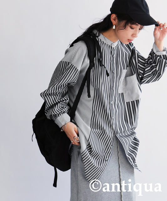 Striped Pattern Shirt Ladies