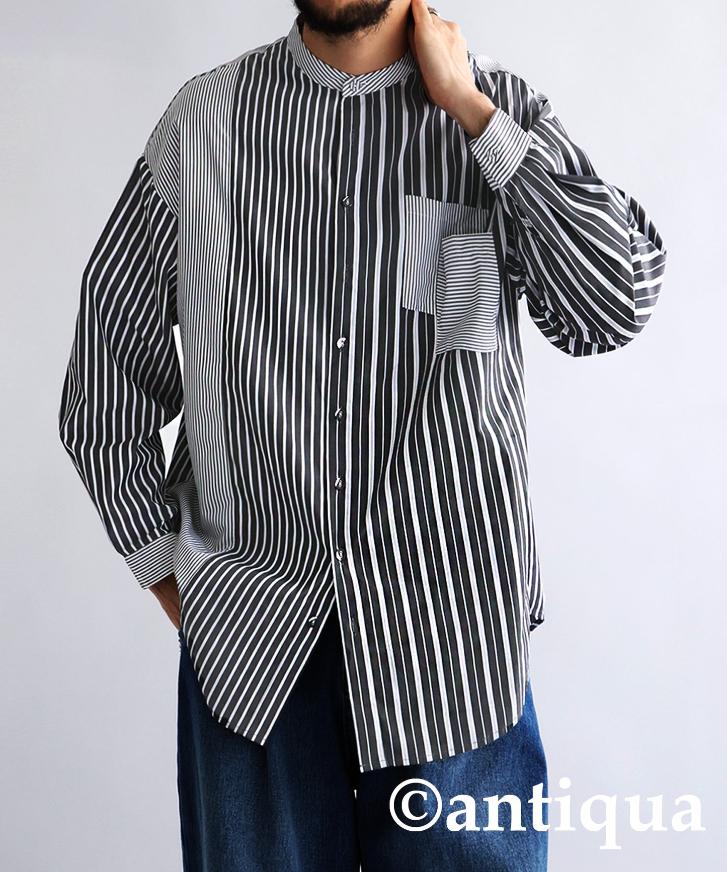 Striped Pattern Shirt Men's