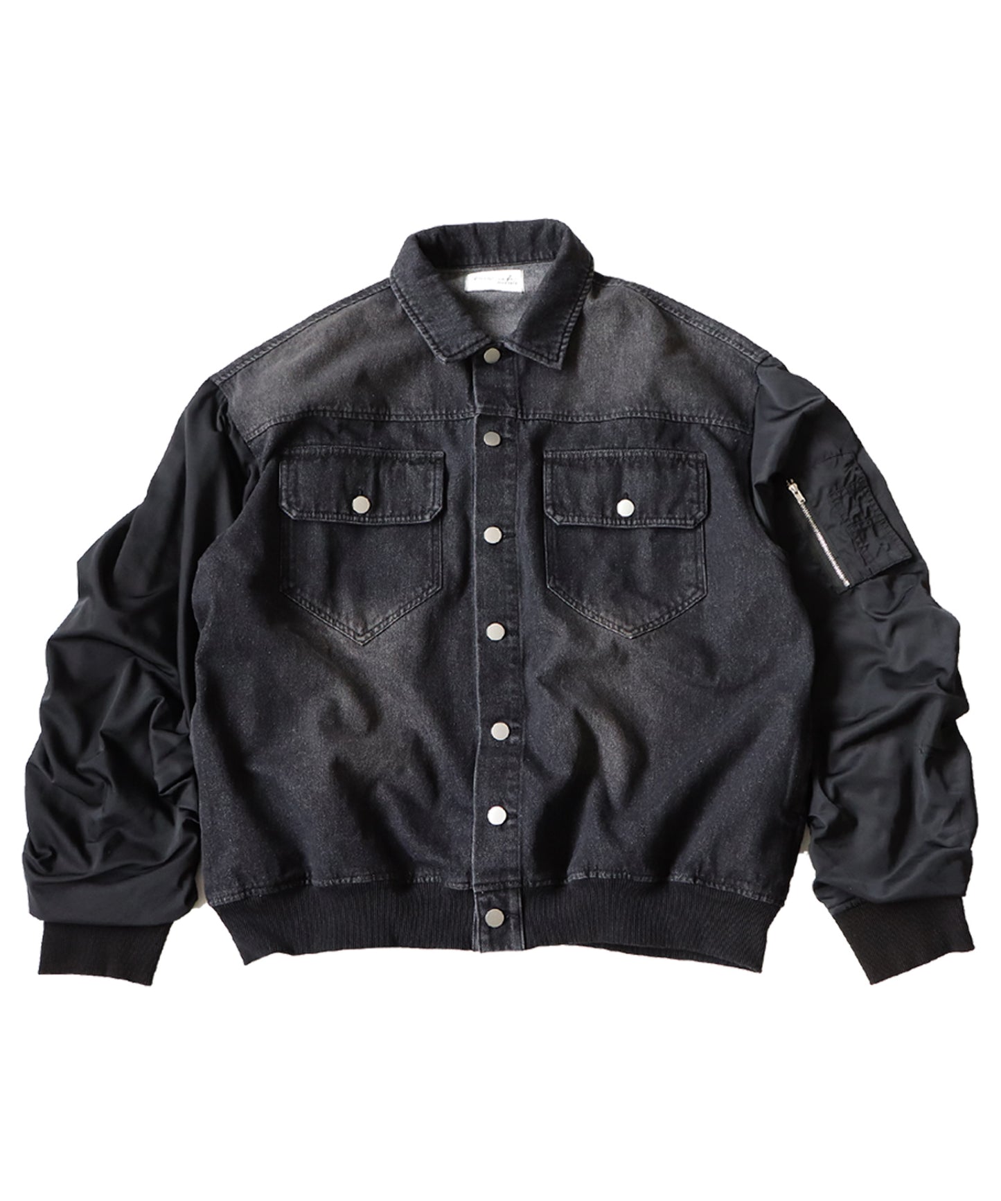 Different Material Docking Denim Jacket Men's