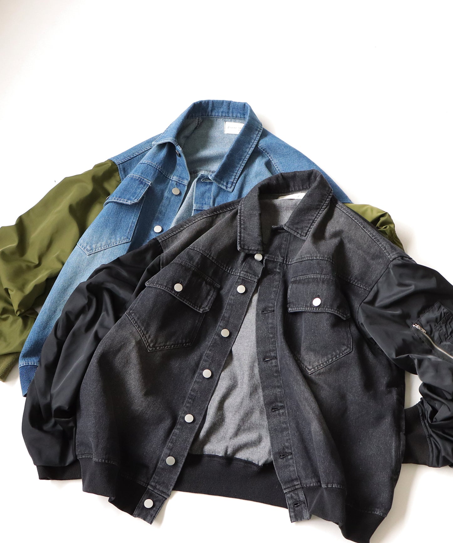 Different Material Docking Denim Jacket Men's