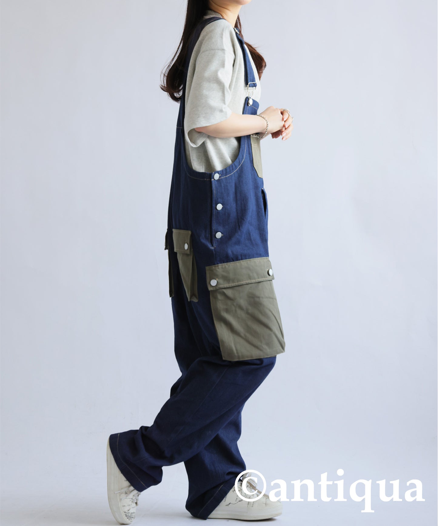 Denim Pocket Overalls Ladies