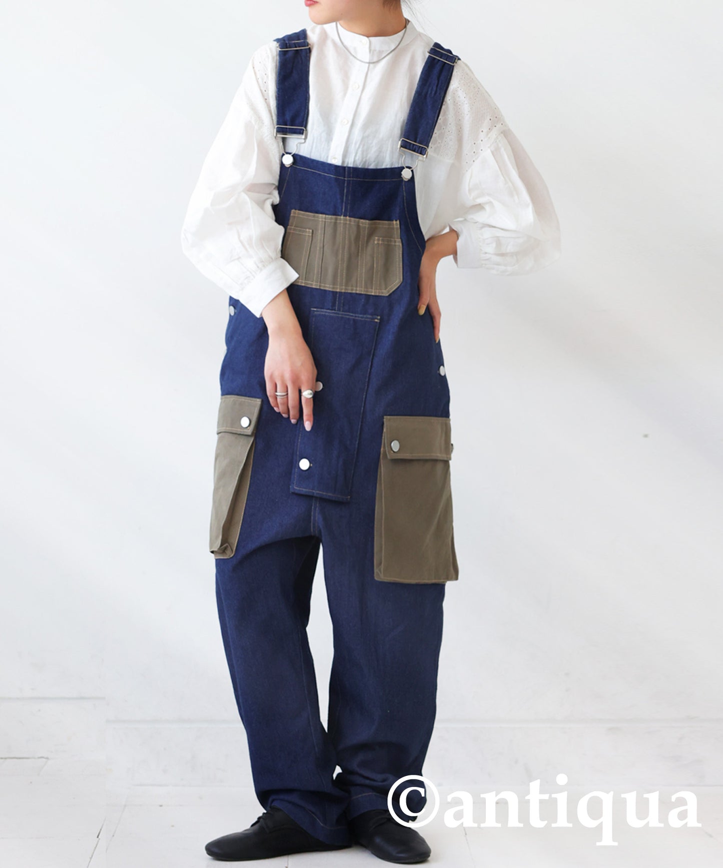 Denim Pocket Overalls Ladies