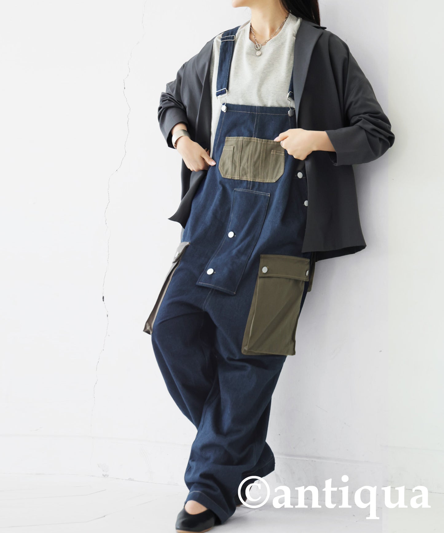 Denim Pocket Overalls Ladies