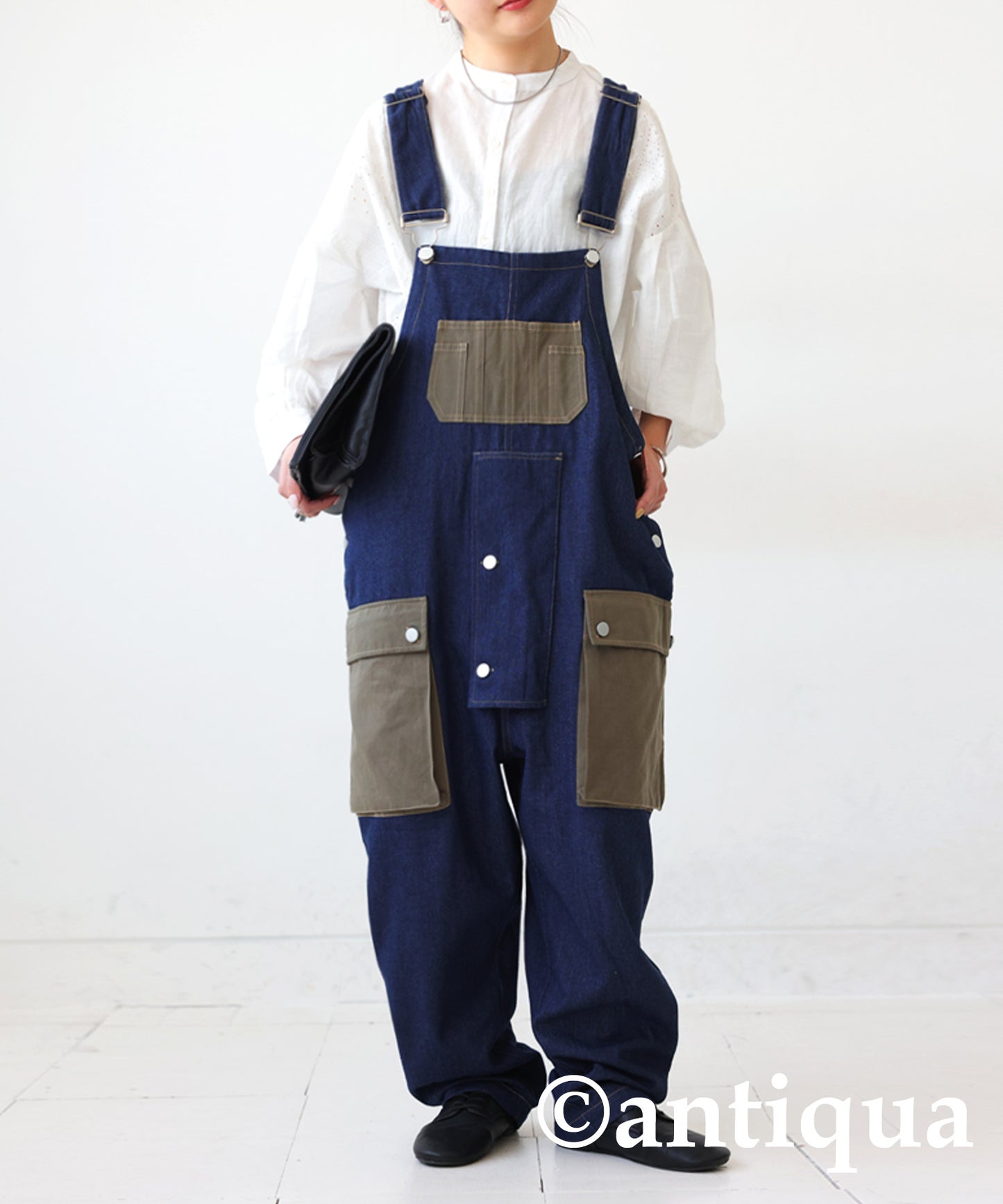 Denim Pocket Overalls Ladies