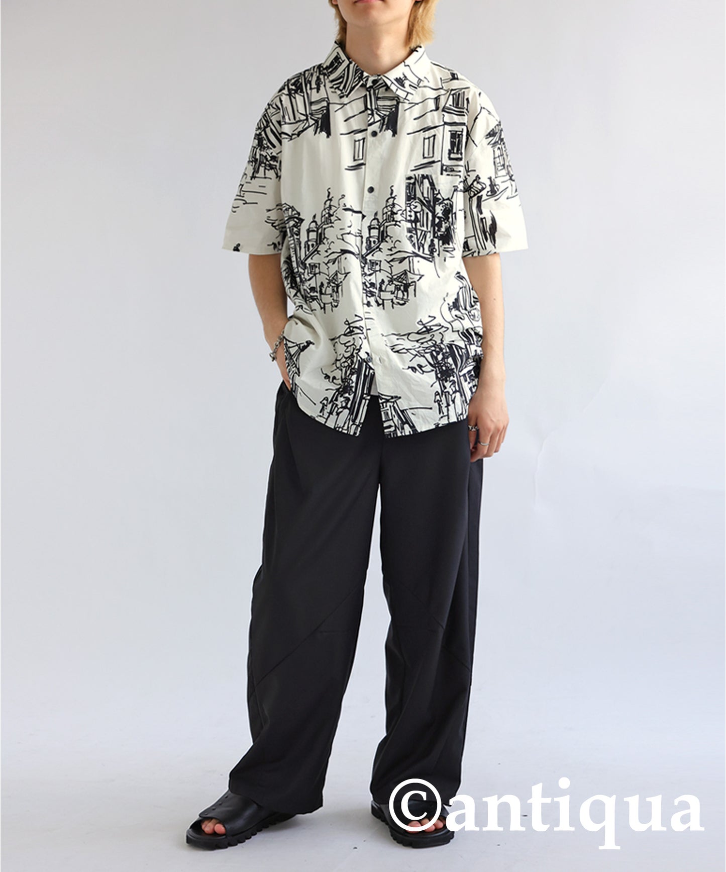 Wide Straight Pants Men's