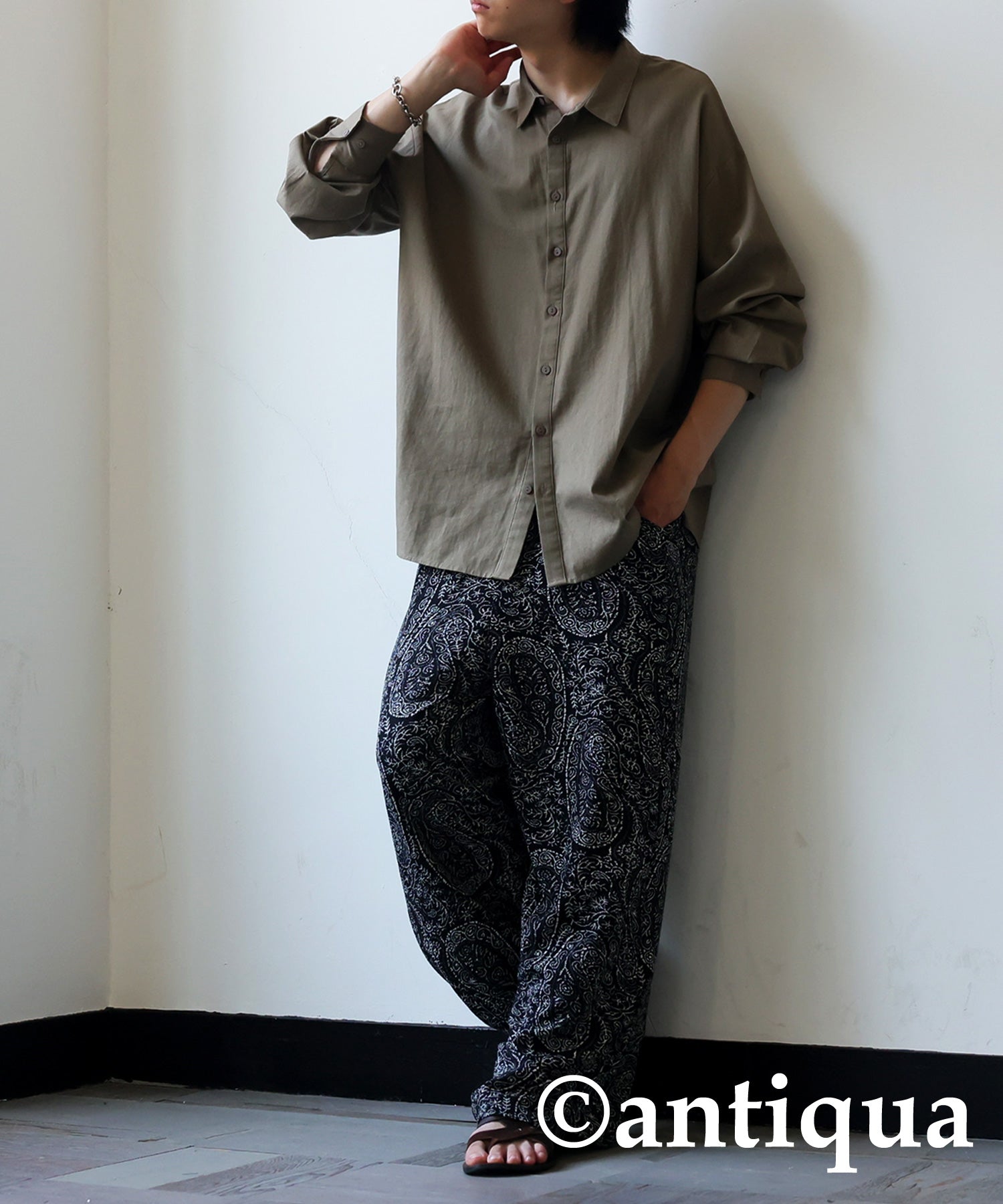 Linen Blend Shirt Men | Japanese fashion brand ANTIQUA Official