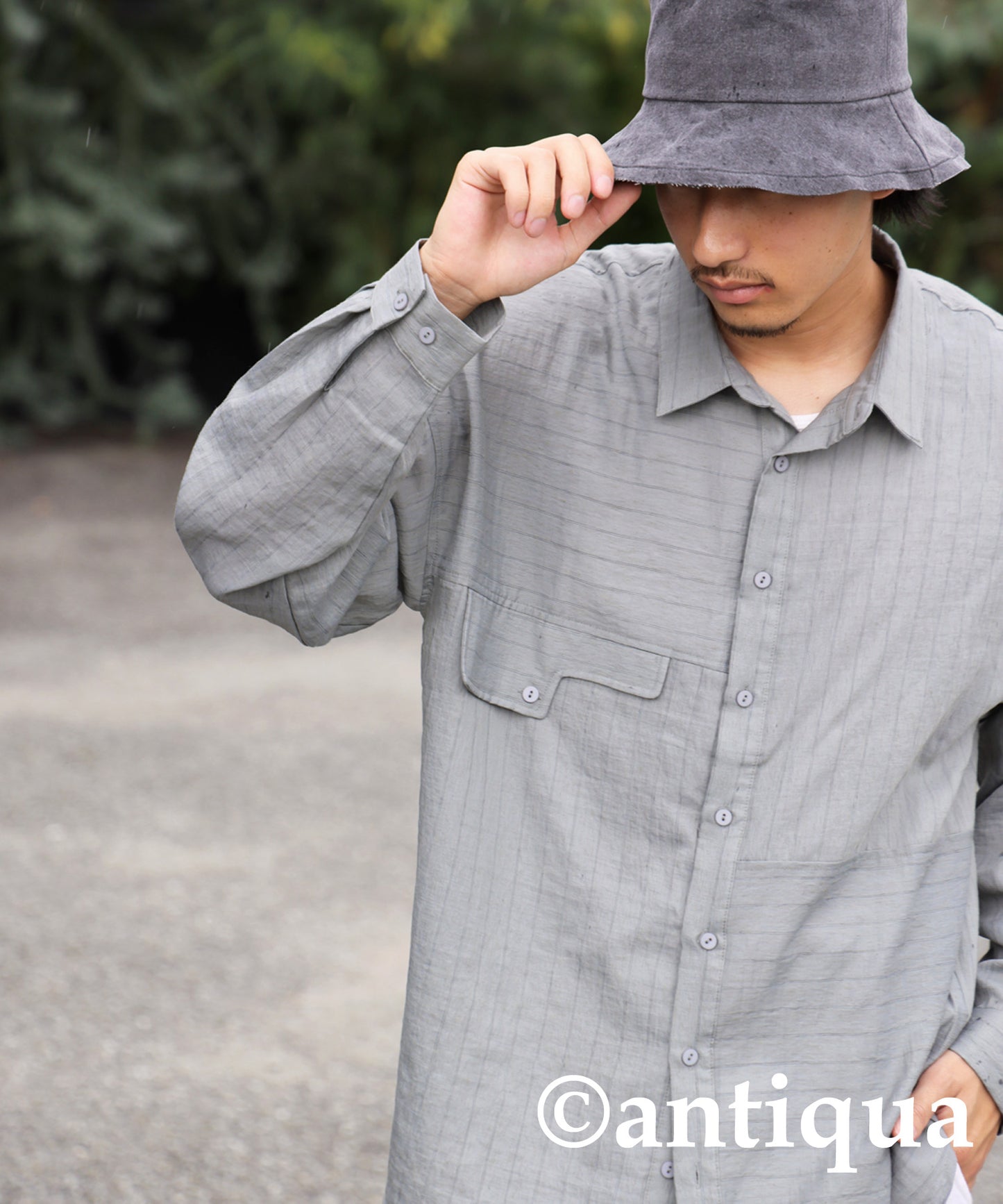 Fake Pocket Stripe Shirt Men's