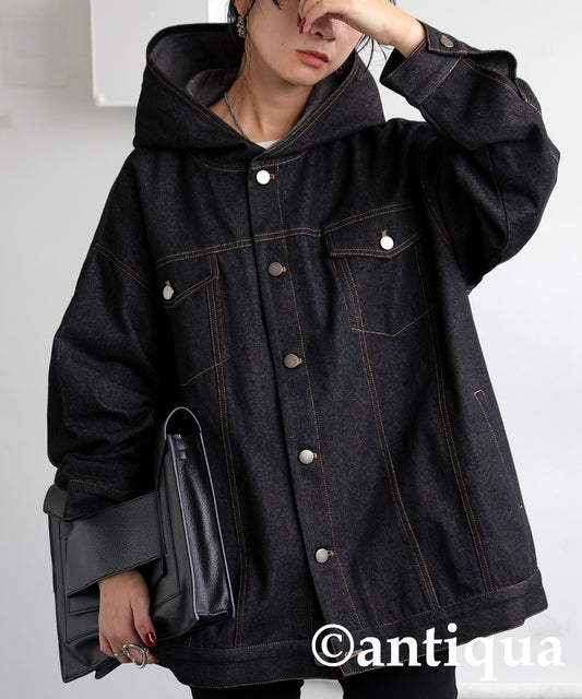 Hood Denim Jacket Ladies