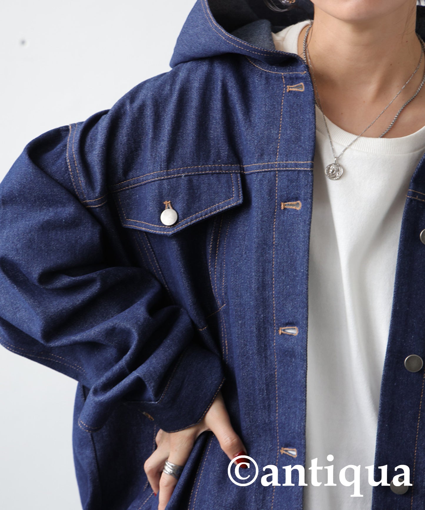 Hood Denim Jacket Ladies