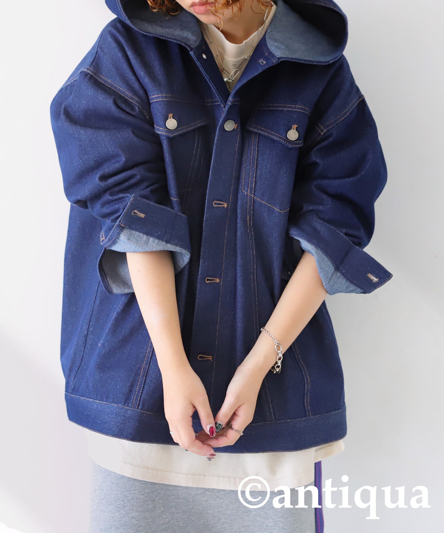 Hood Denim Jacket Ladies