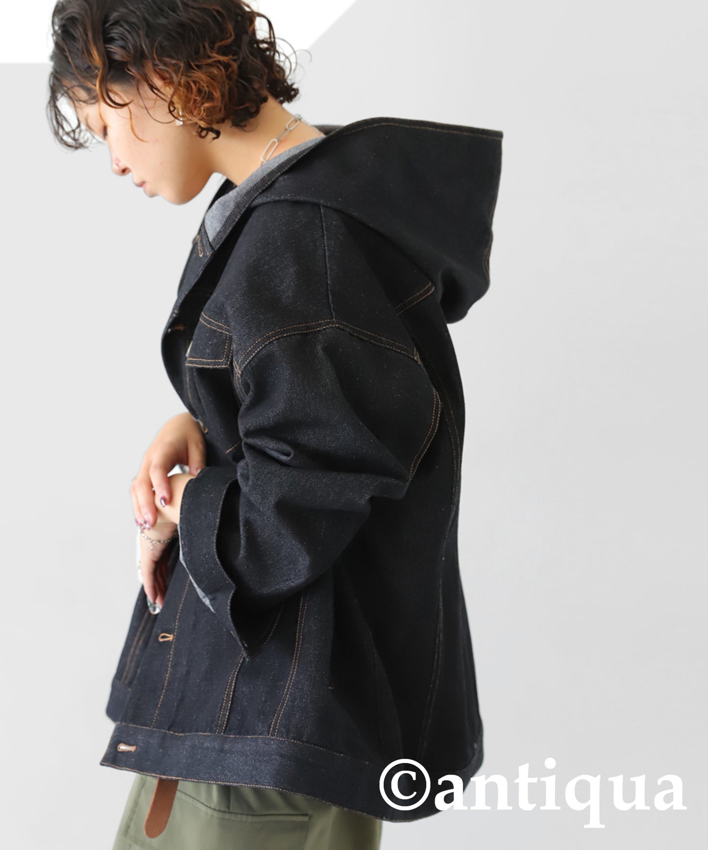Hood Denim Jacket Ladies