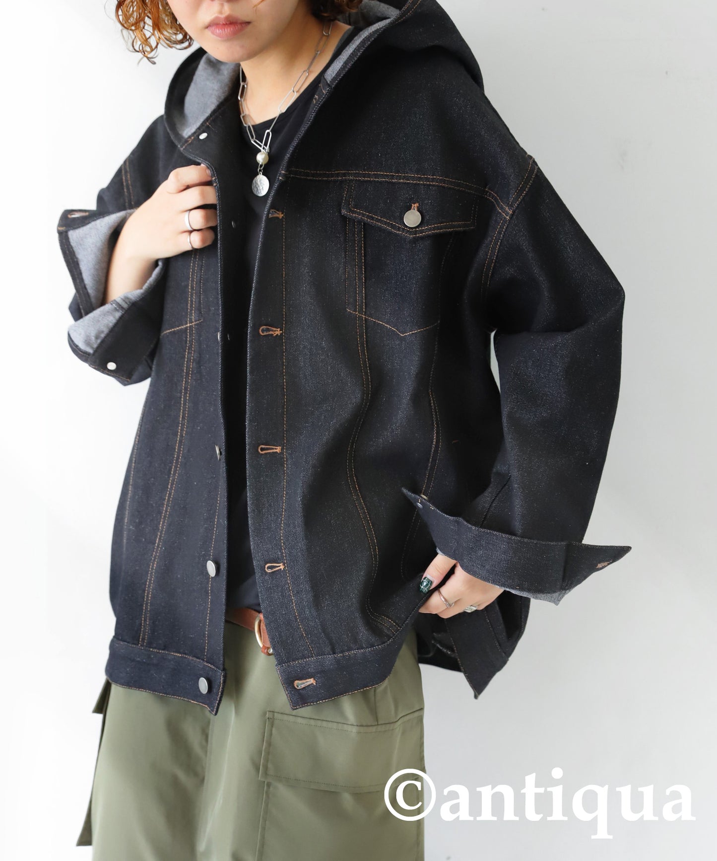 Hood Denim Jacket Ladies