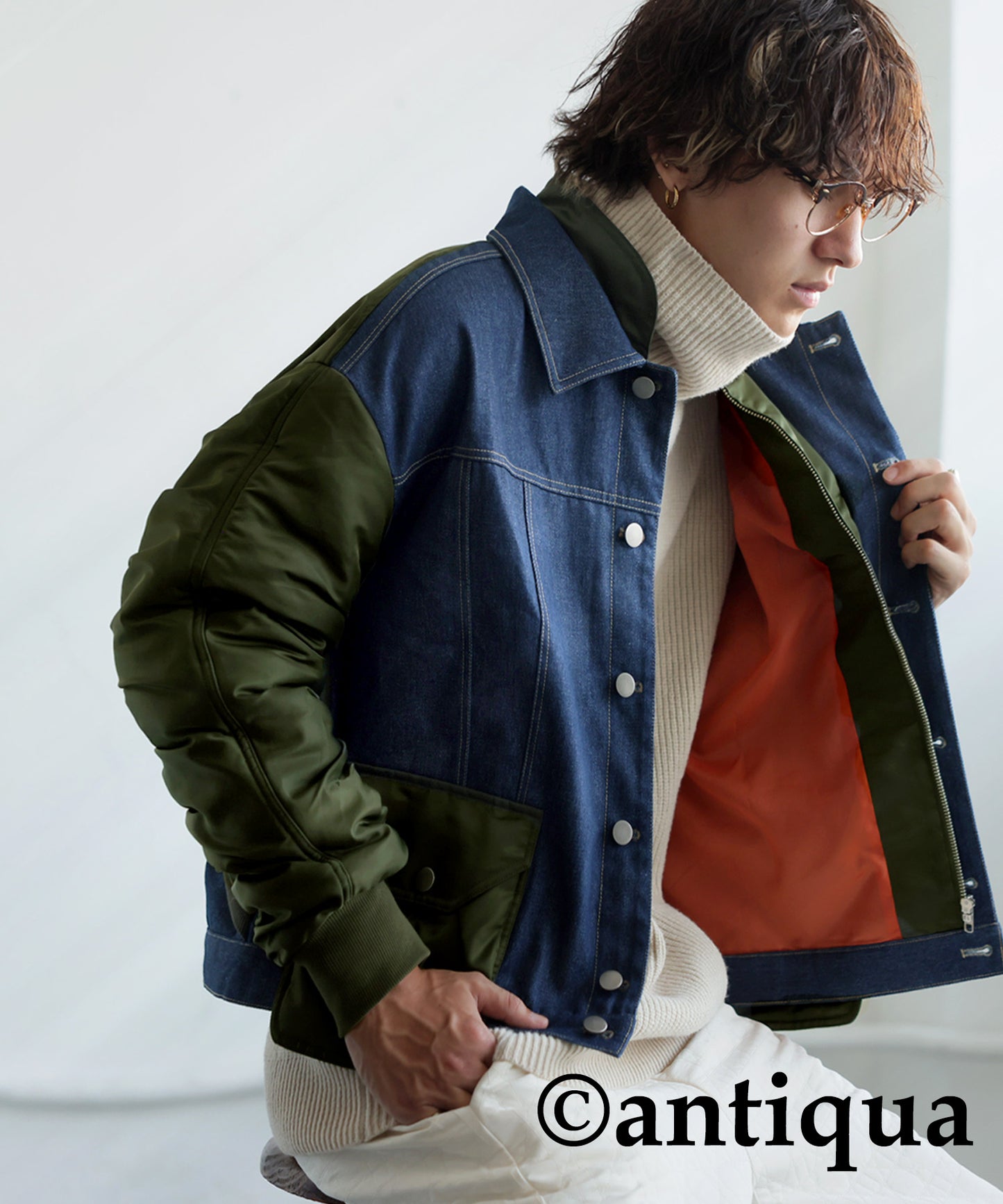 Denim Switching Outerwear Men's