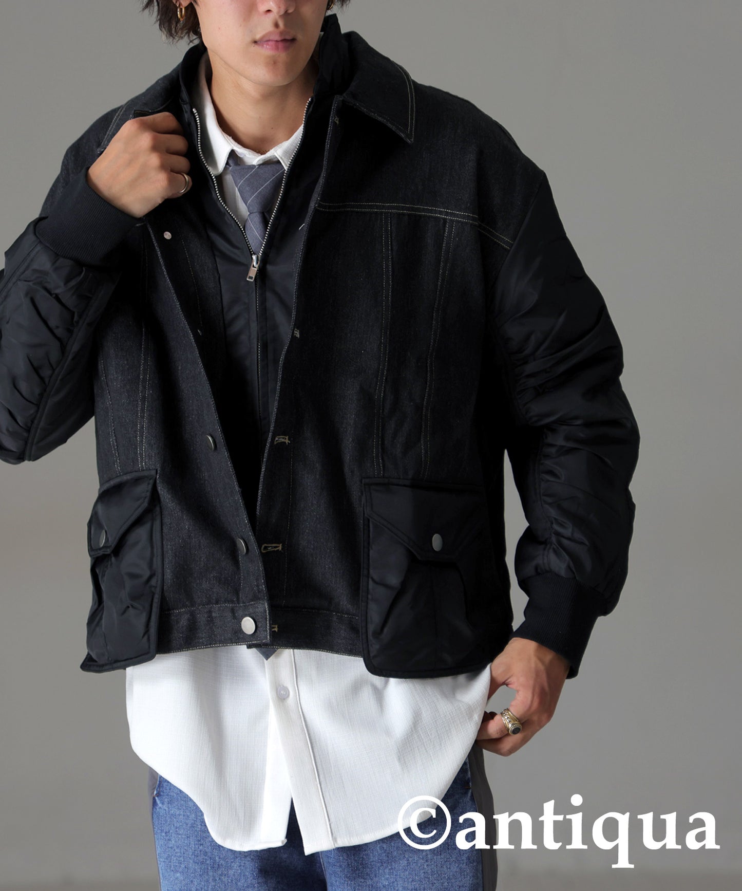 Denim Switching Outerwear Men's