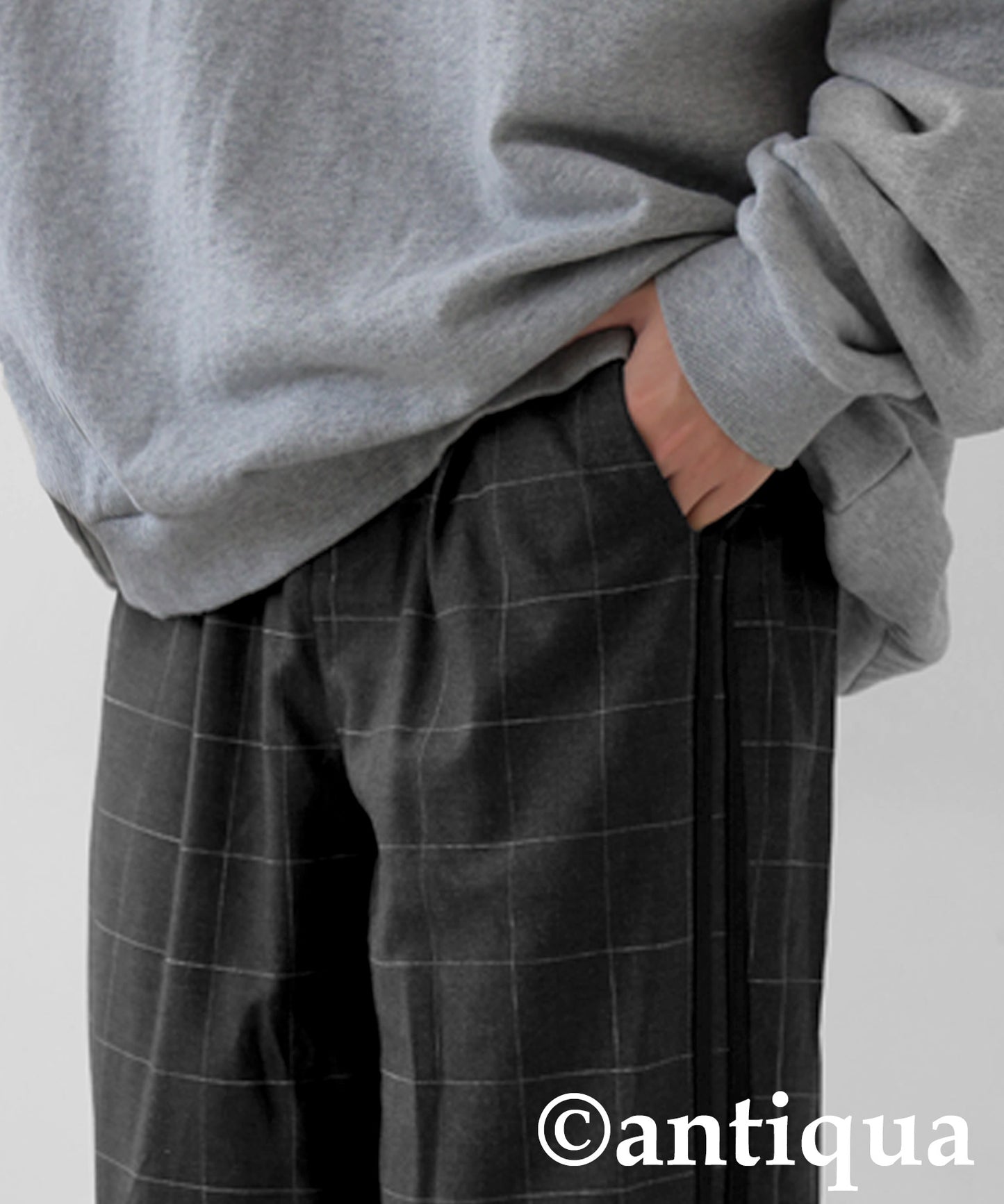 Plaid Line Pants Men's