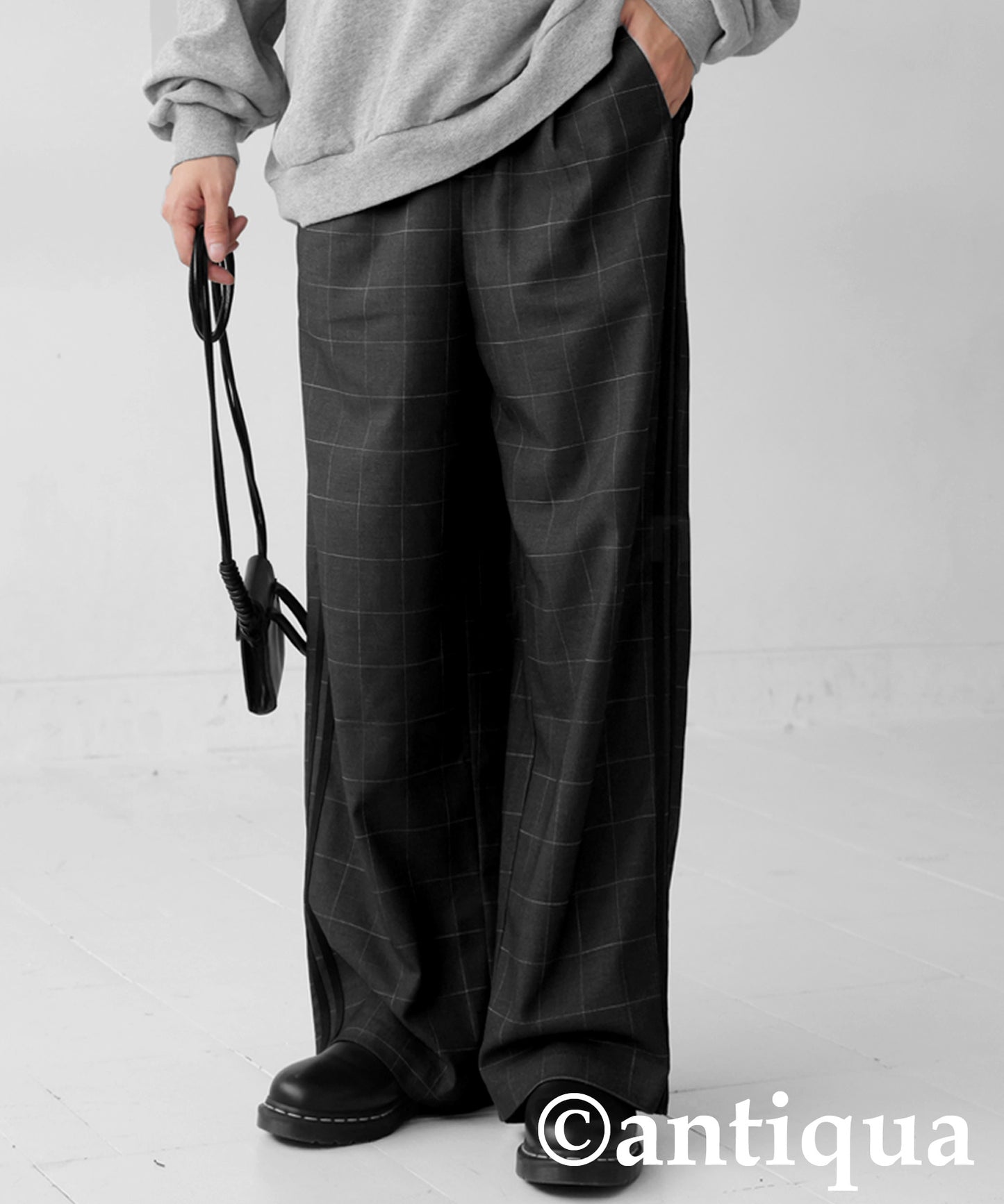 Plaid Line Pants Men's