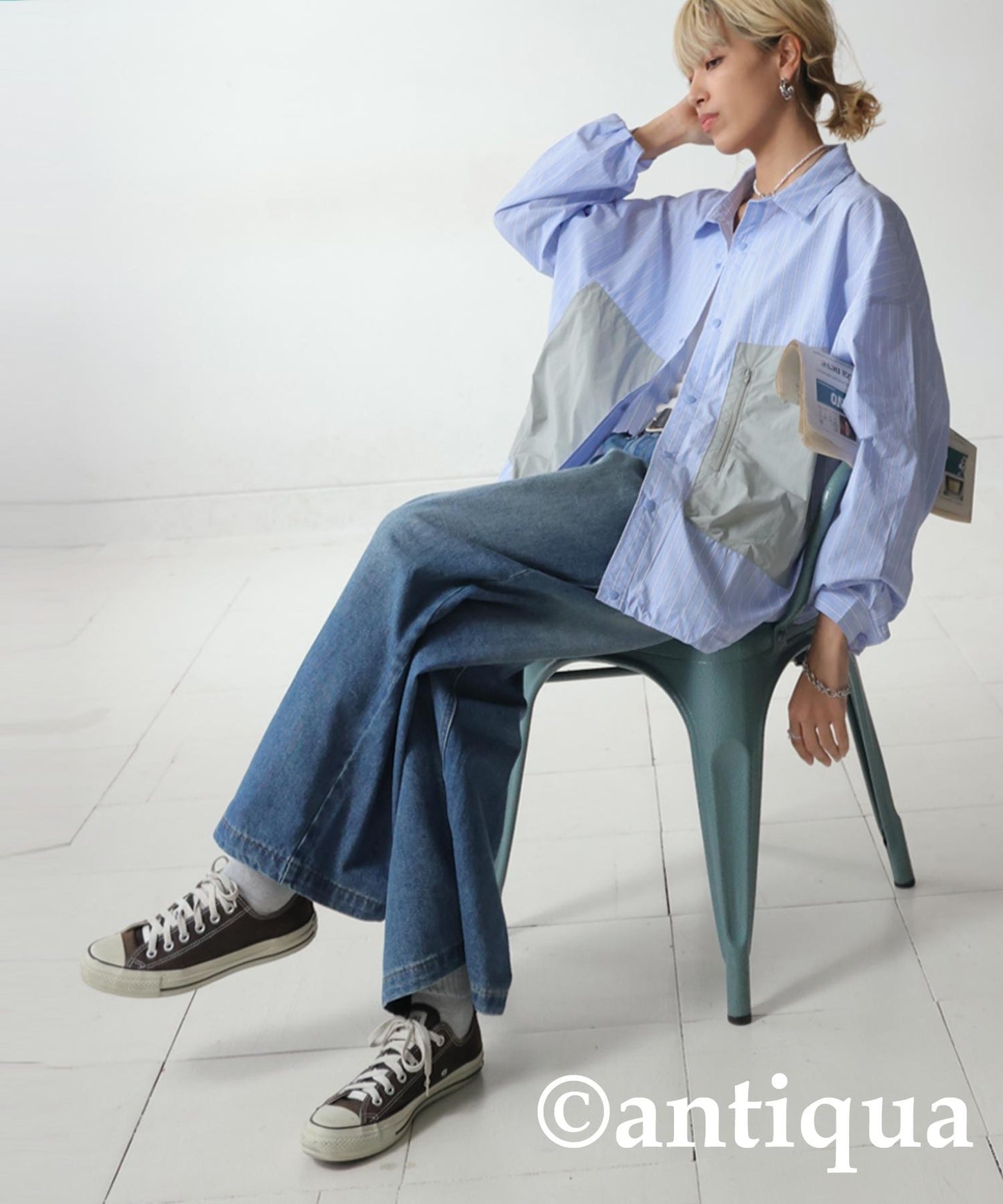 Ladies Striped Work Shirt