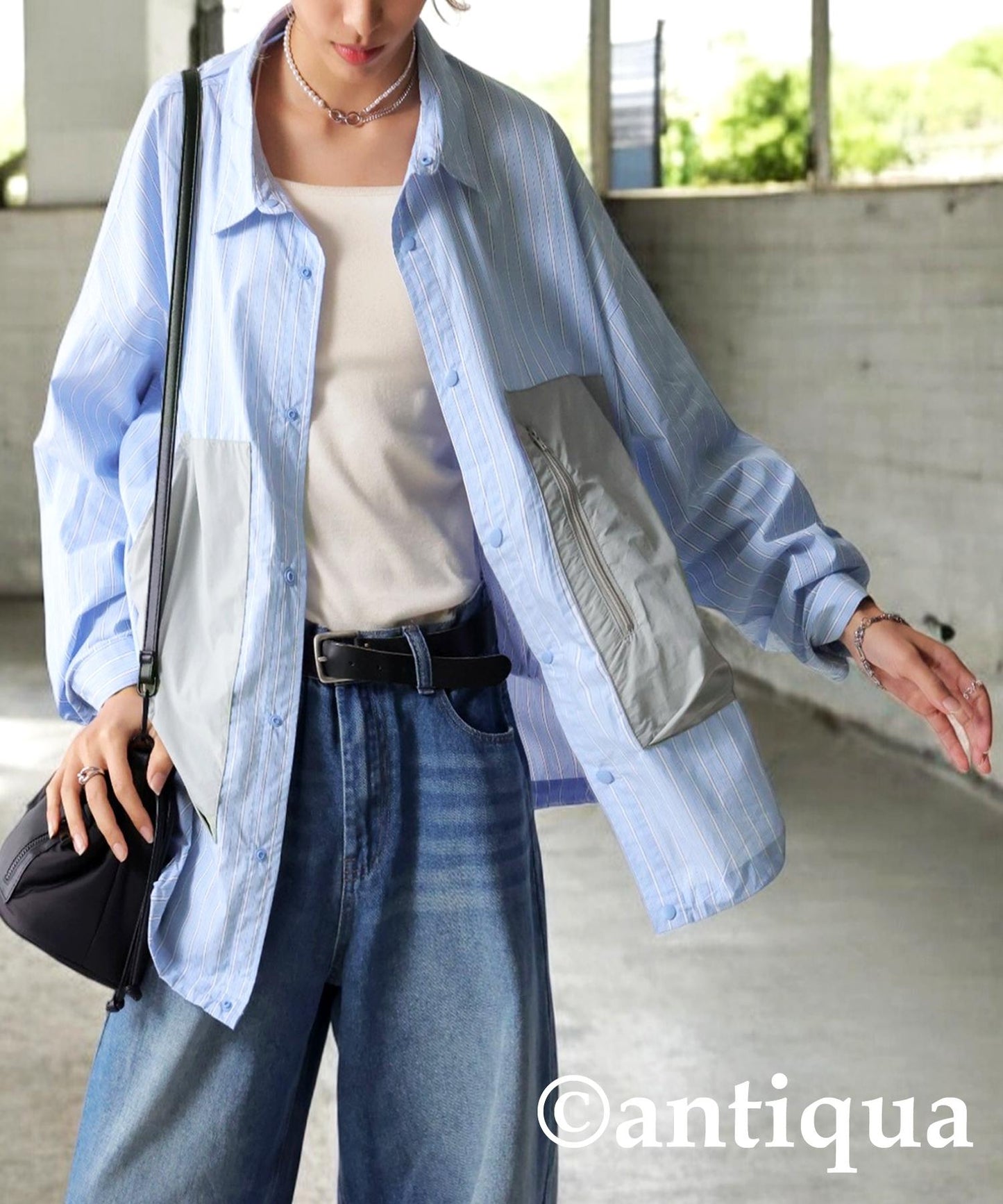 Ladies Striped Work Shirt