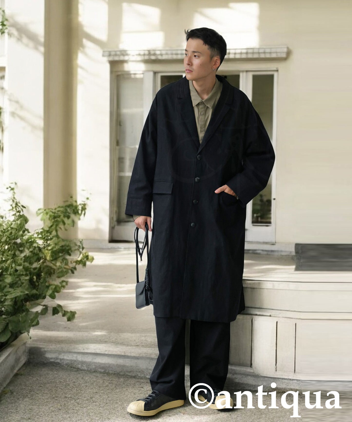 Cotton Linen Long Jacket Men's