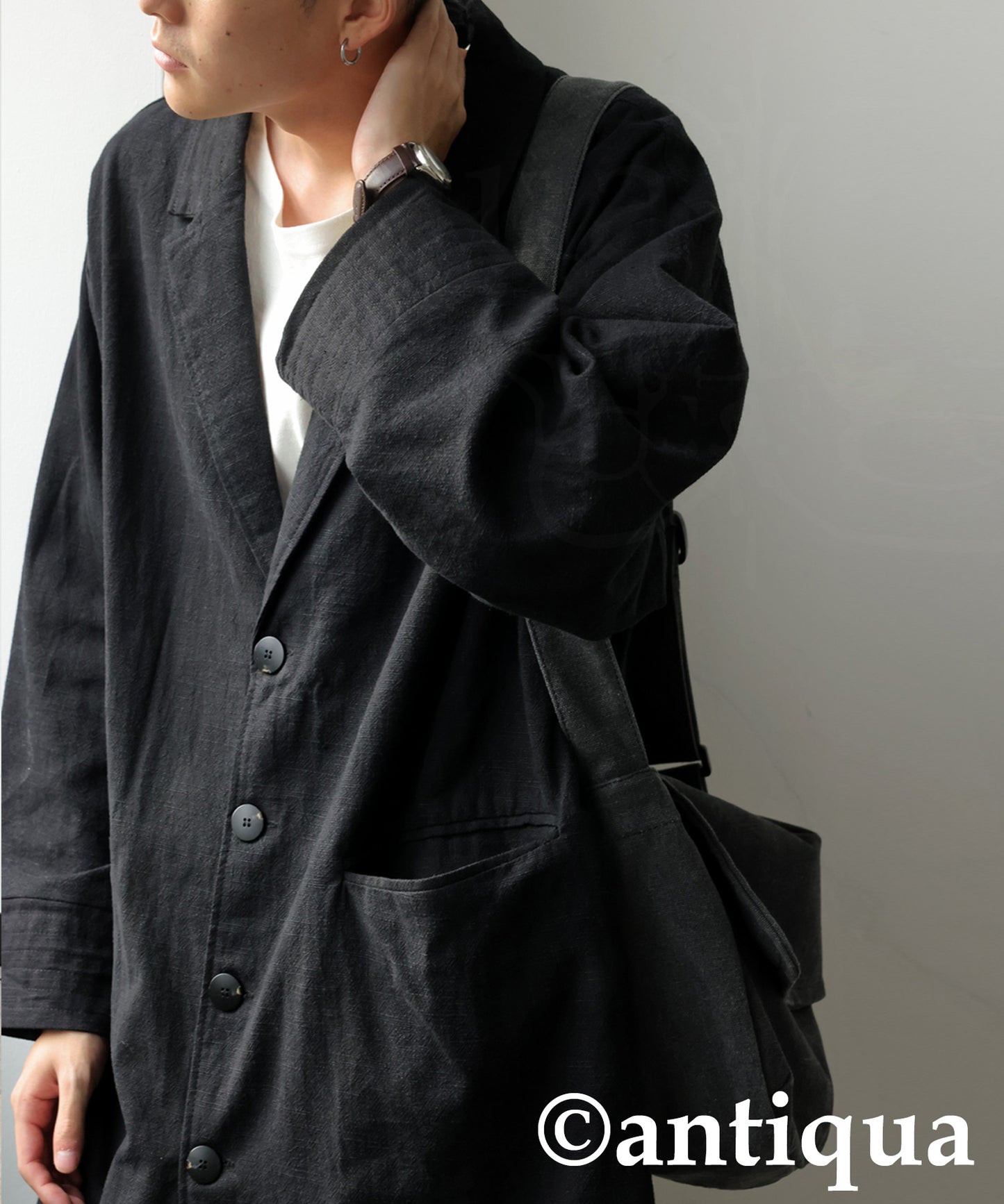 Cotton Linen Long Jacket Men's