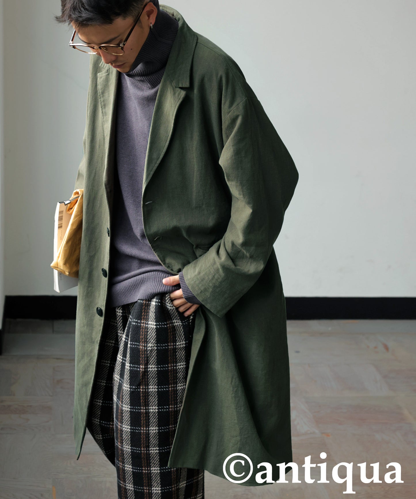 Cotton Linen Long Jacket Men's