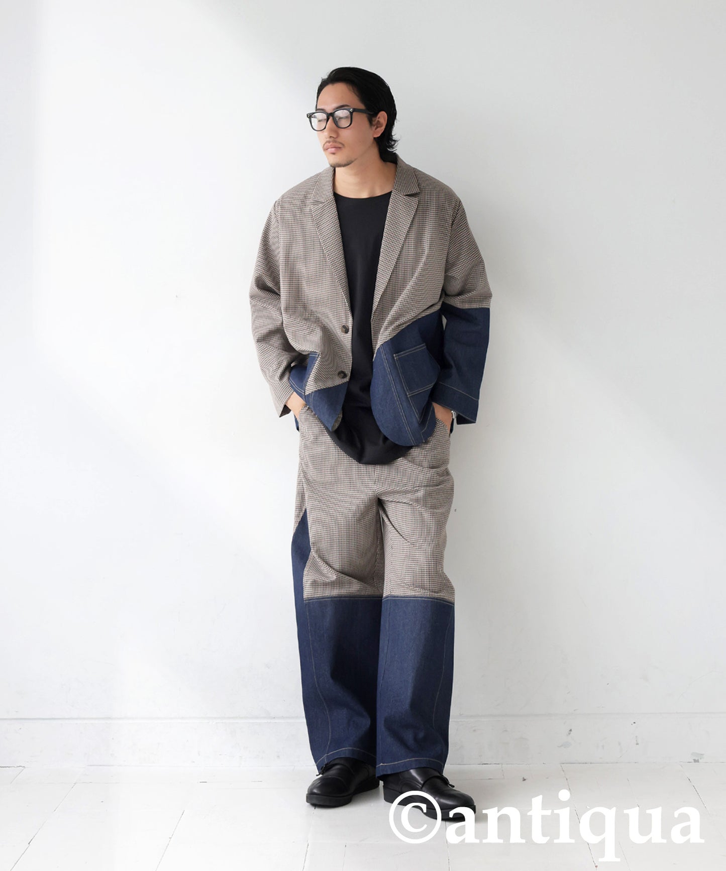 Denim Switching Jacket Men's