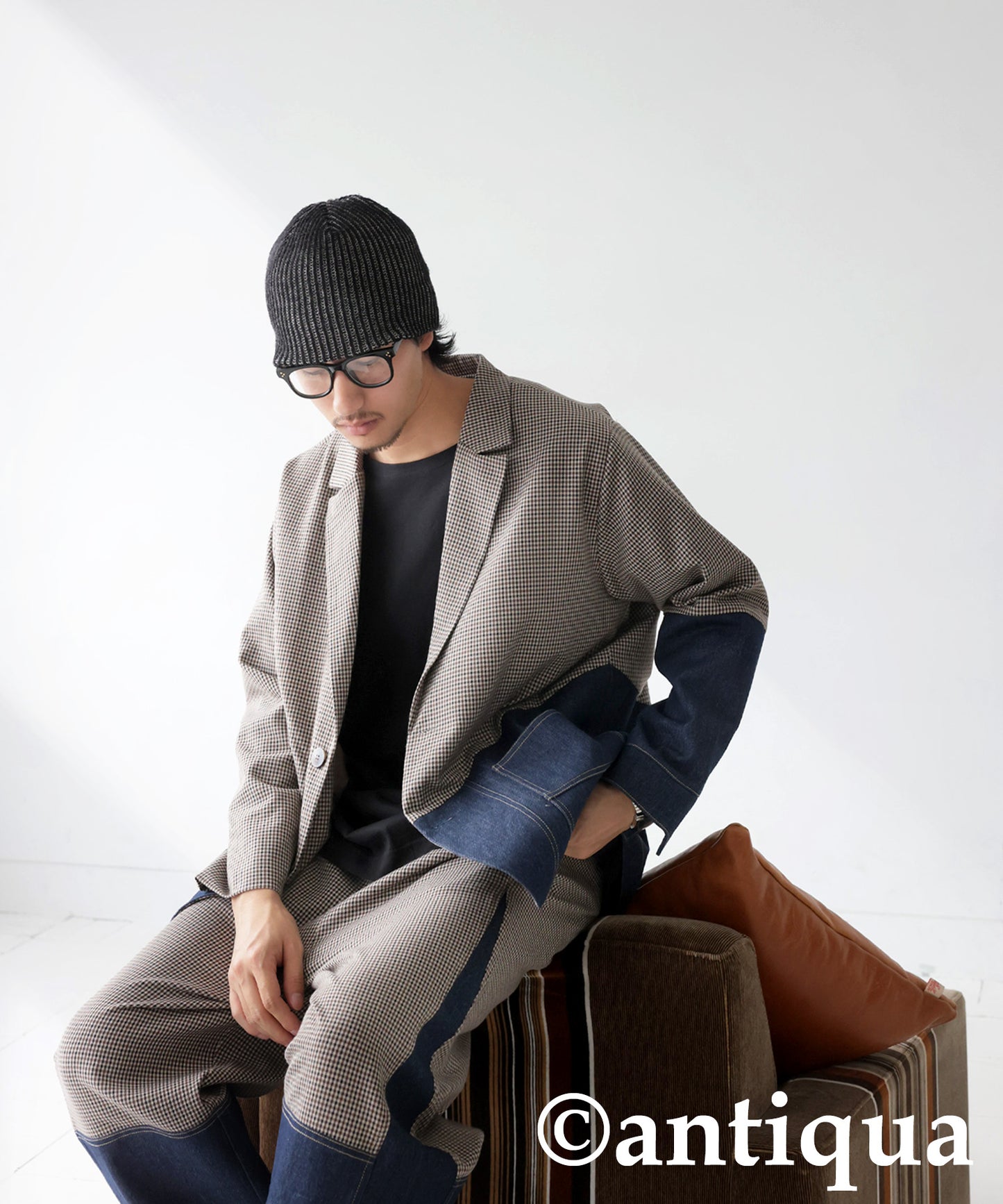 Denim Switching Jacket Men's