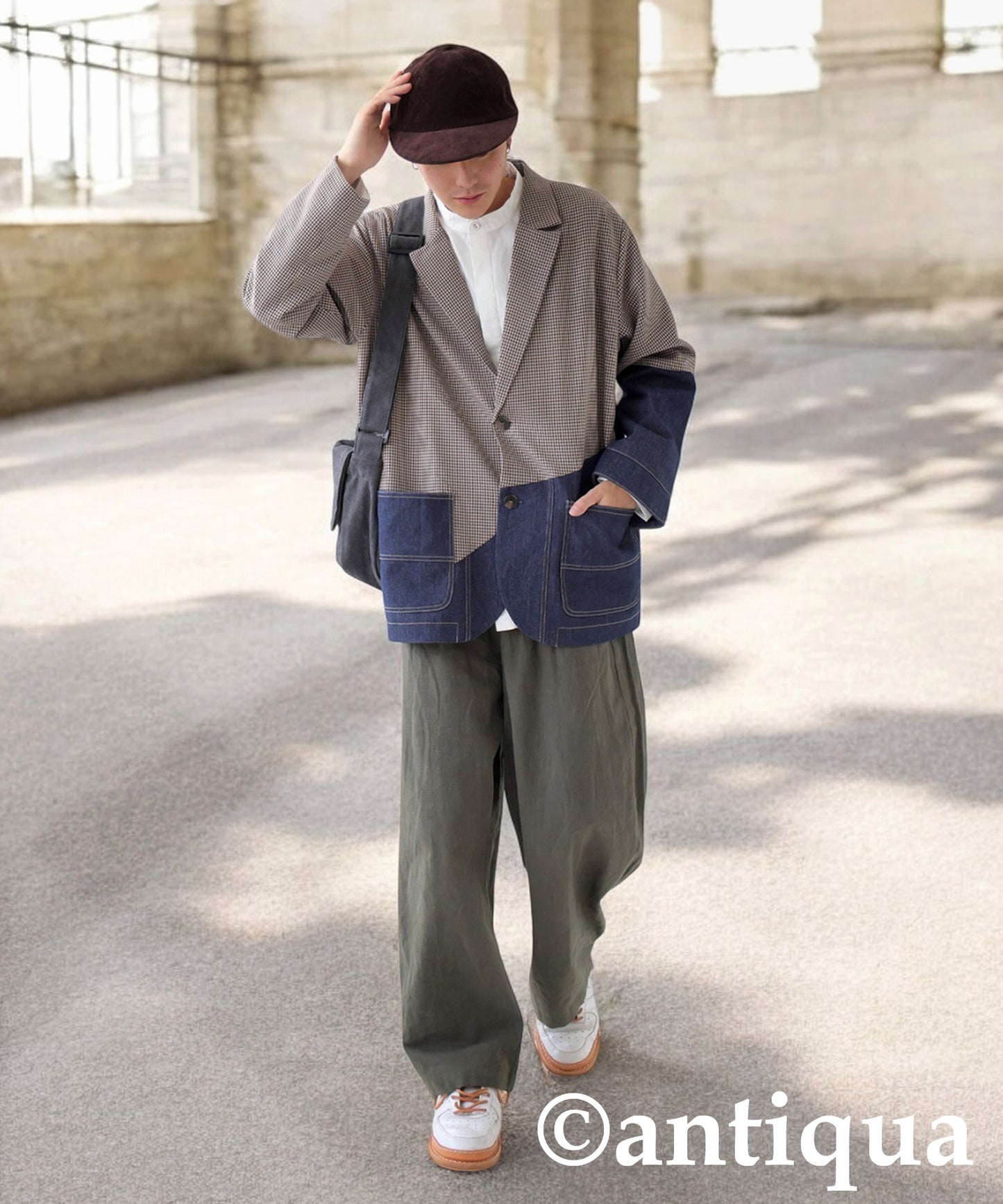 Denim Switching Jacket Men's