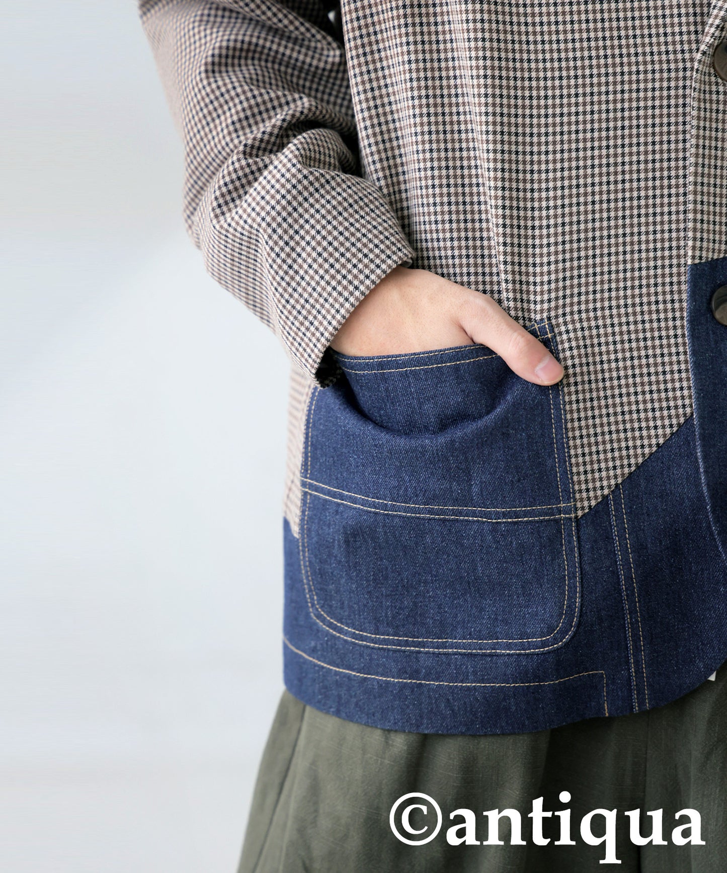 Denim Switching Jacket Men's