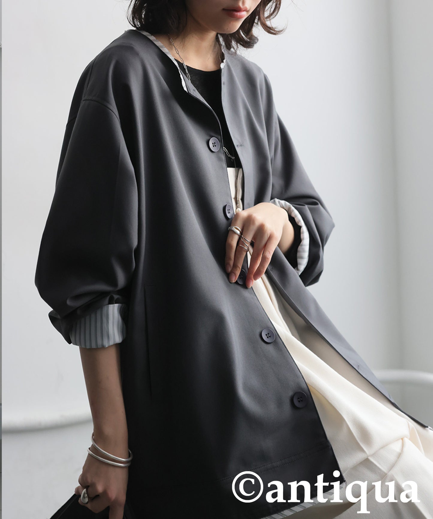 Round Collar Jacket Ladies