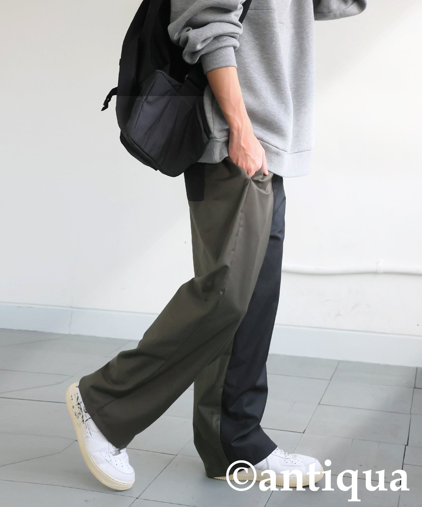 Color Switching Line Pants Men's