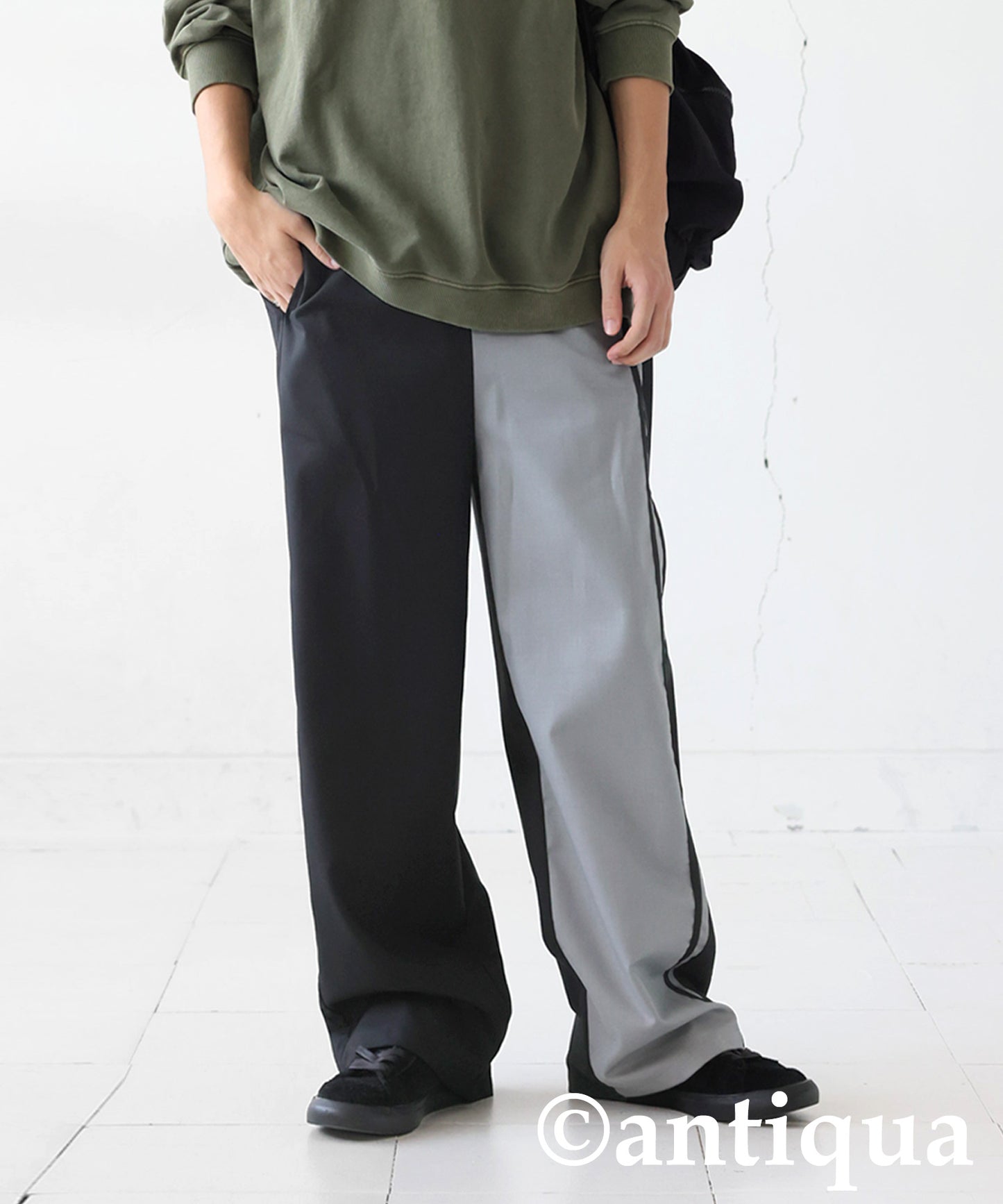 Color Switching Line Pants Men's