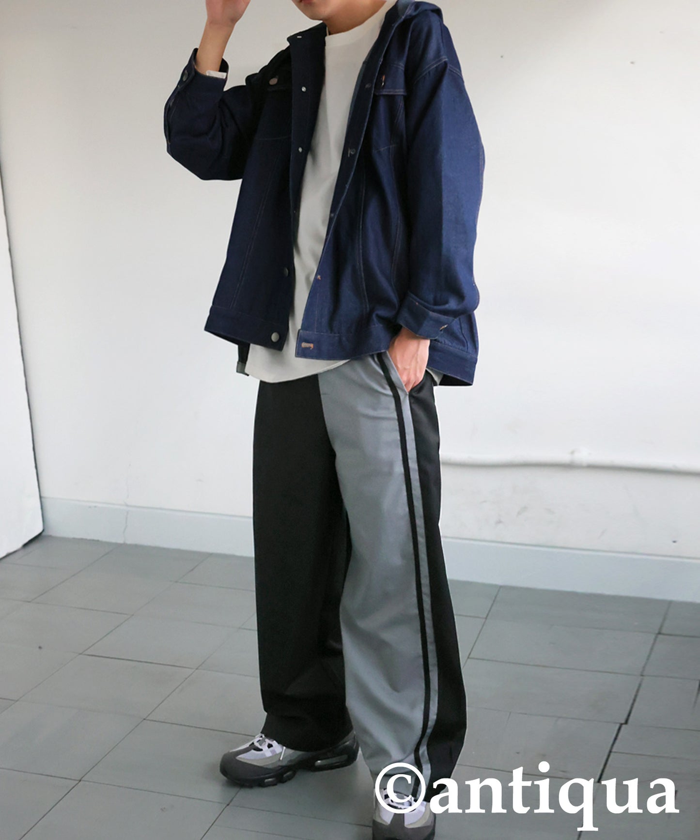 Color Switching Line Pants Men's