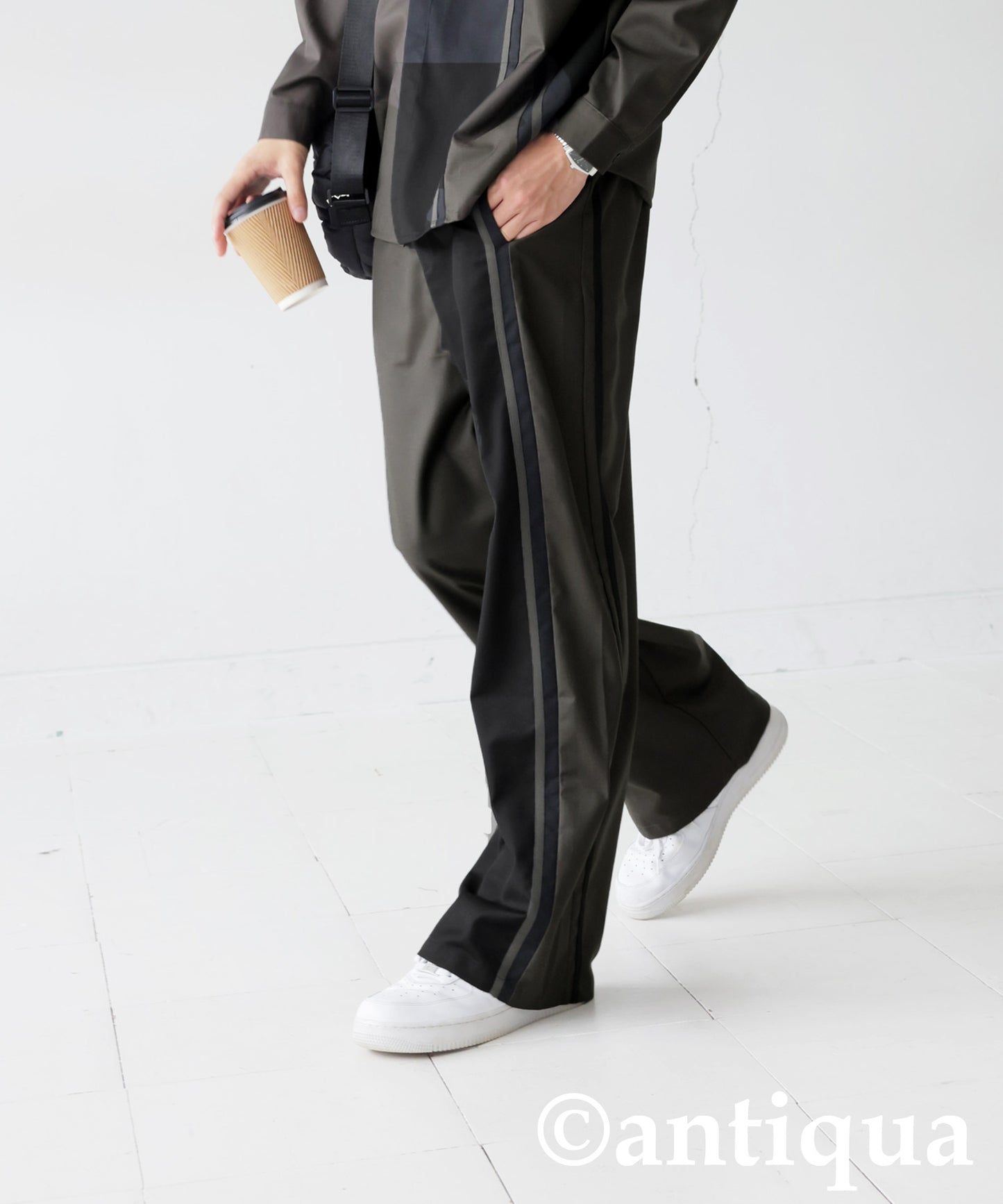 Color Switching Line Pants Men's