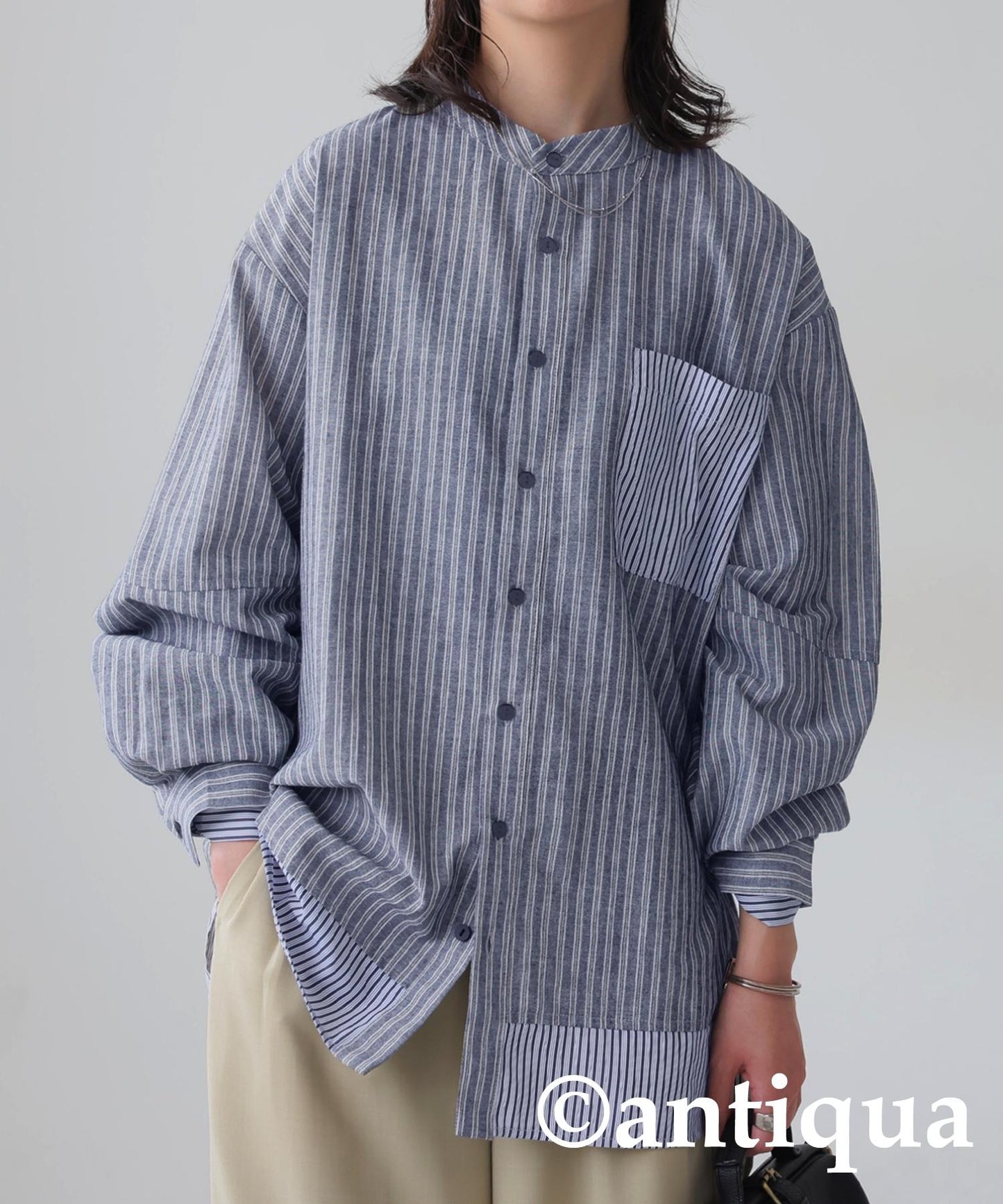 Ladies Layered Striped Shirt