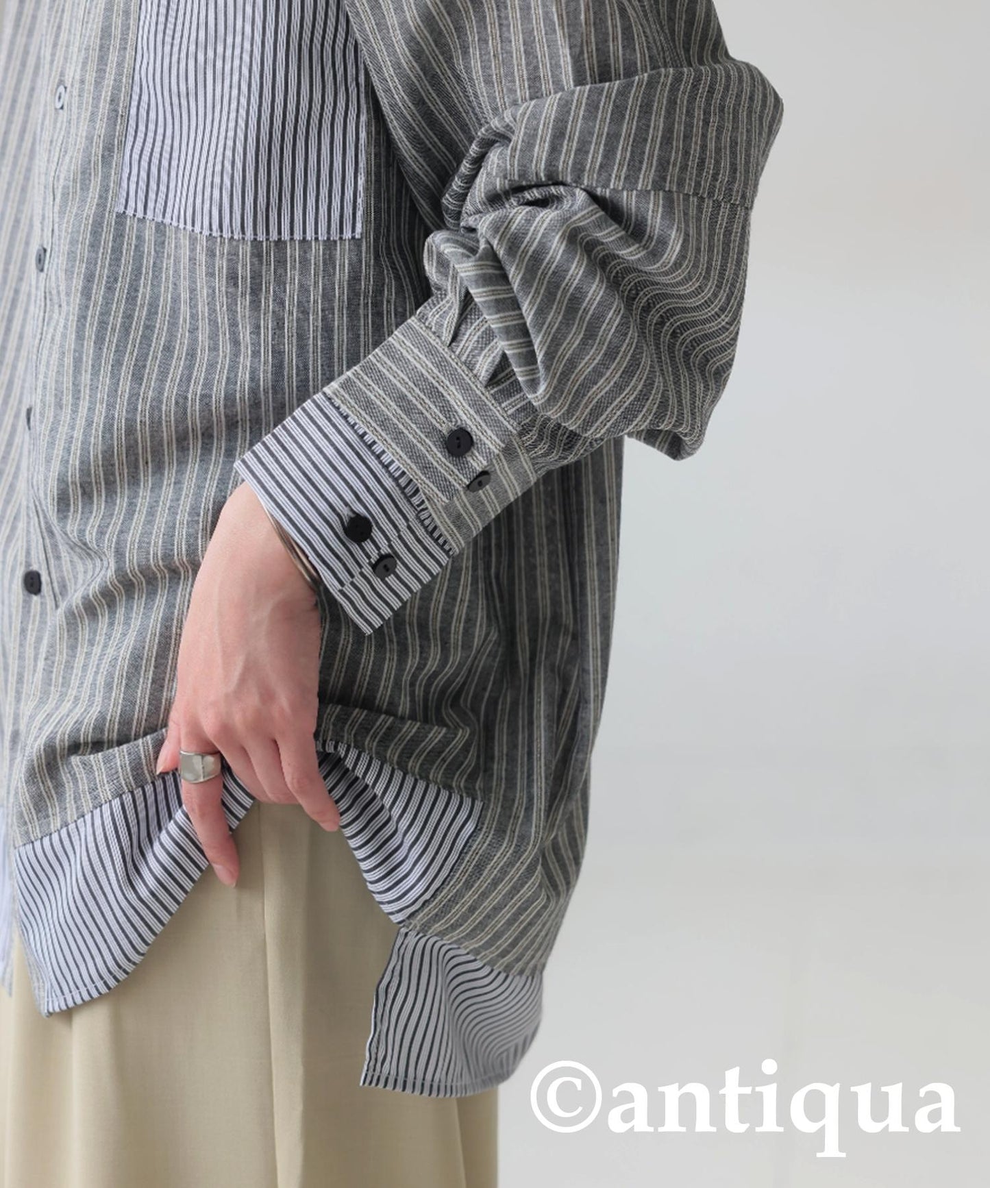 Ladies Layered Striped Shirt