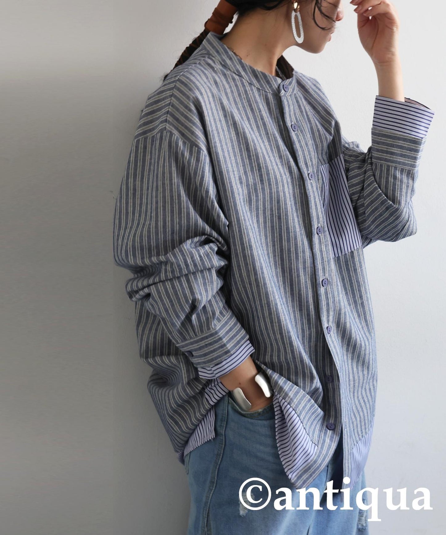 Ladies Layered Striped Shirt