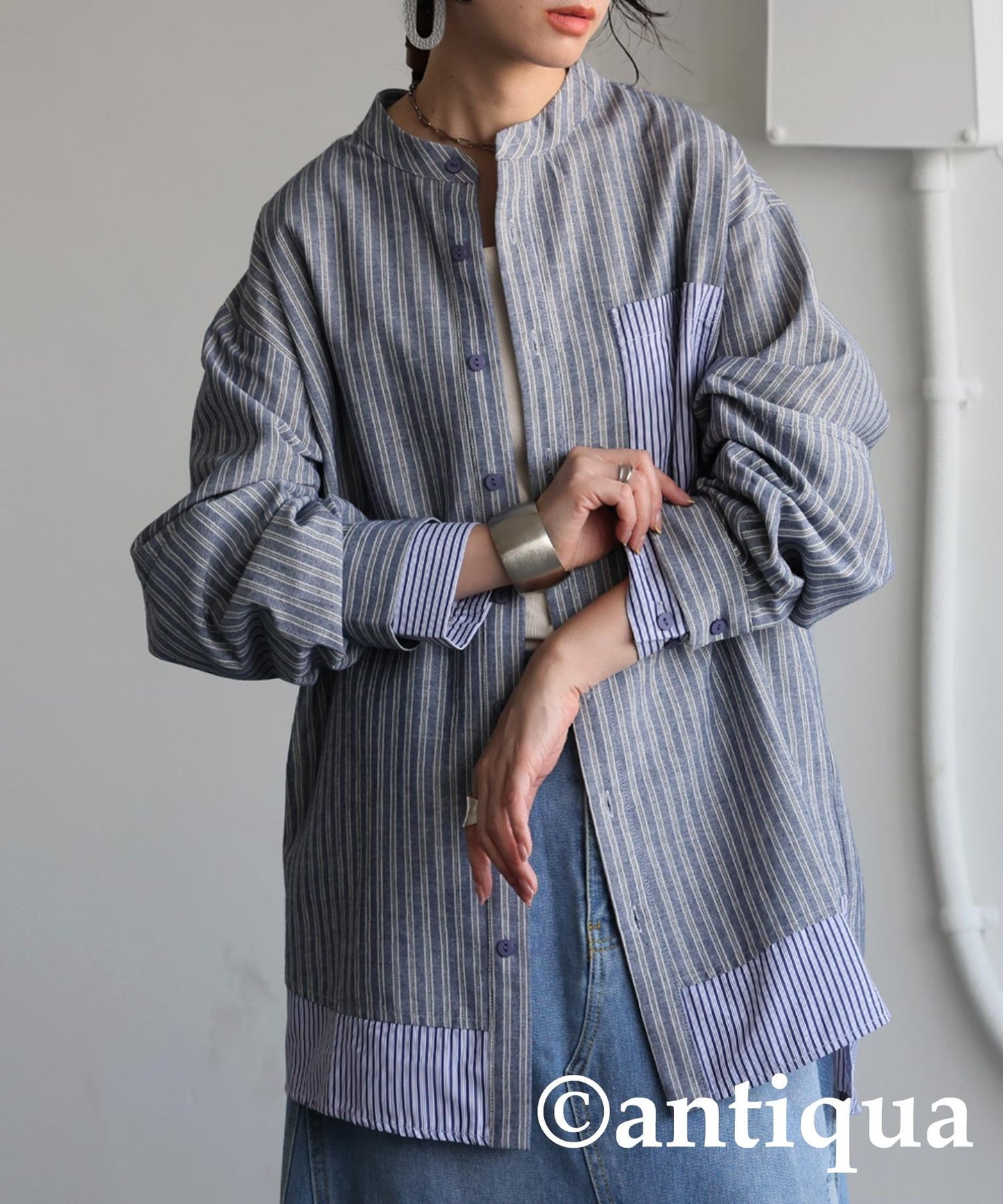 Ladies Layered Striped Shirt