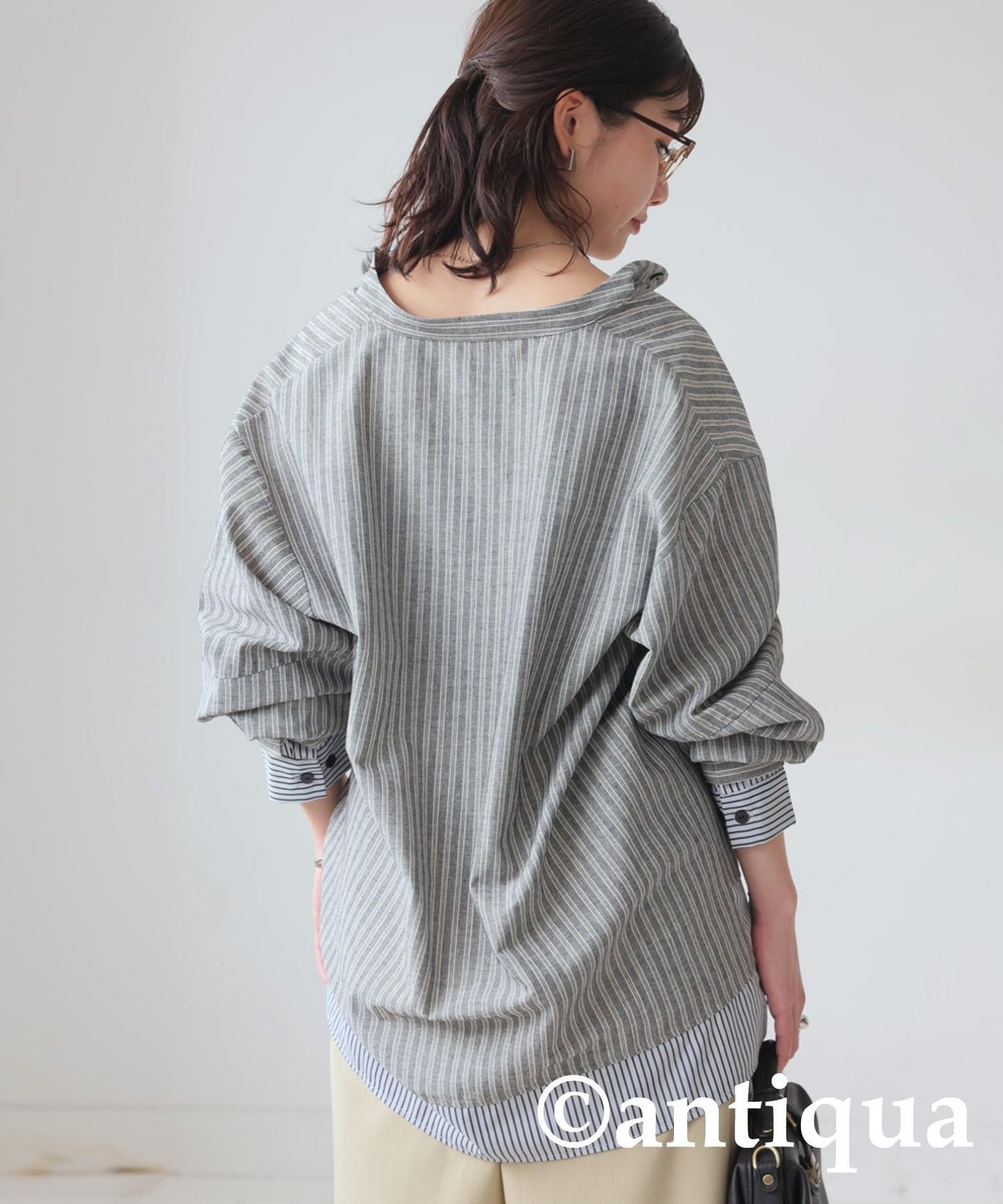 Ladies Layered Striped Shirt