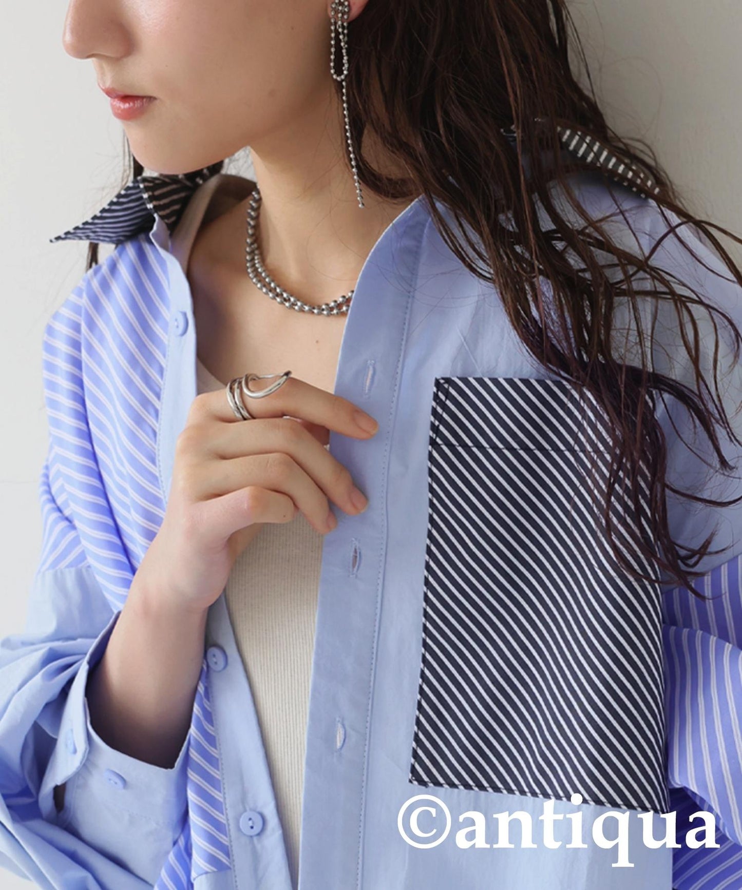 Ladies Design Striped Shirt