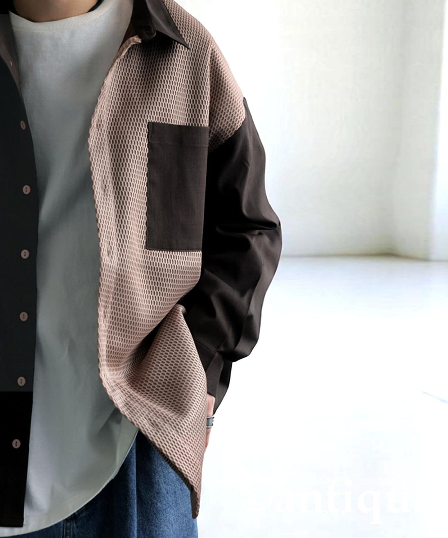 Men's Shirt With Different Materials