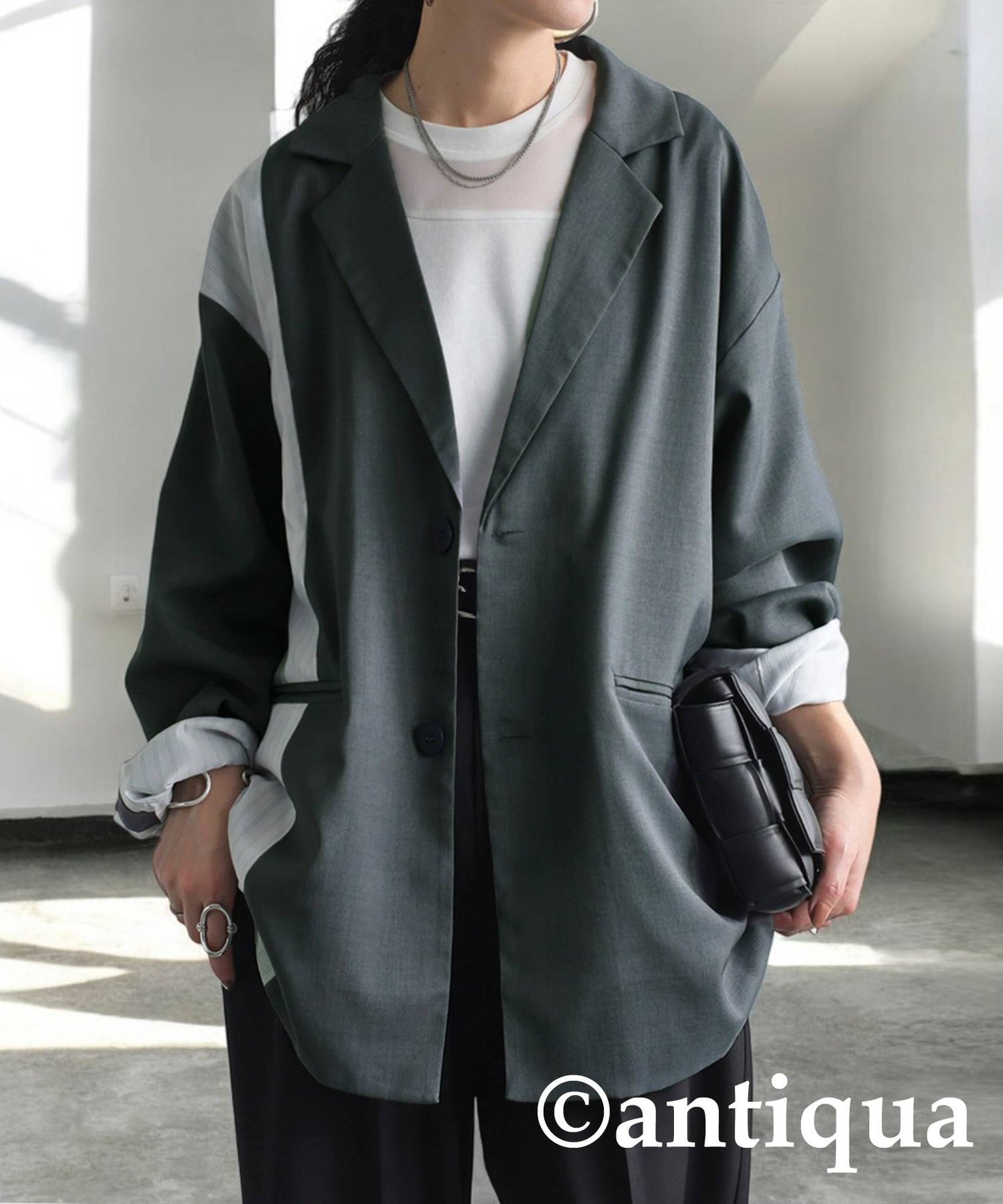 Switched Striped Jacket Ladies